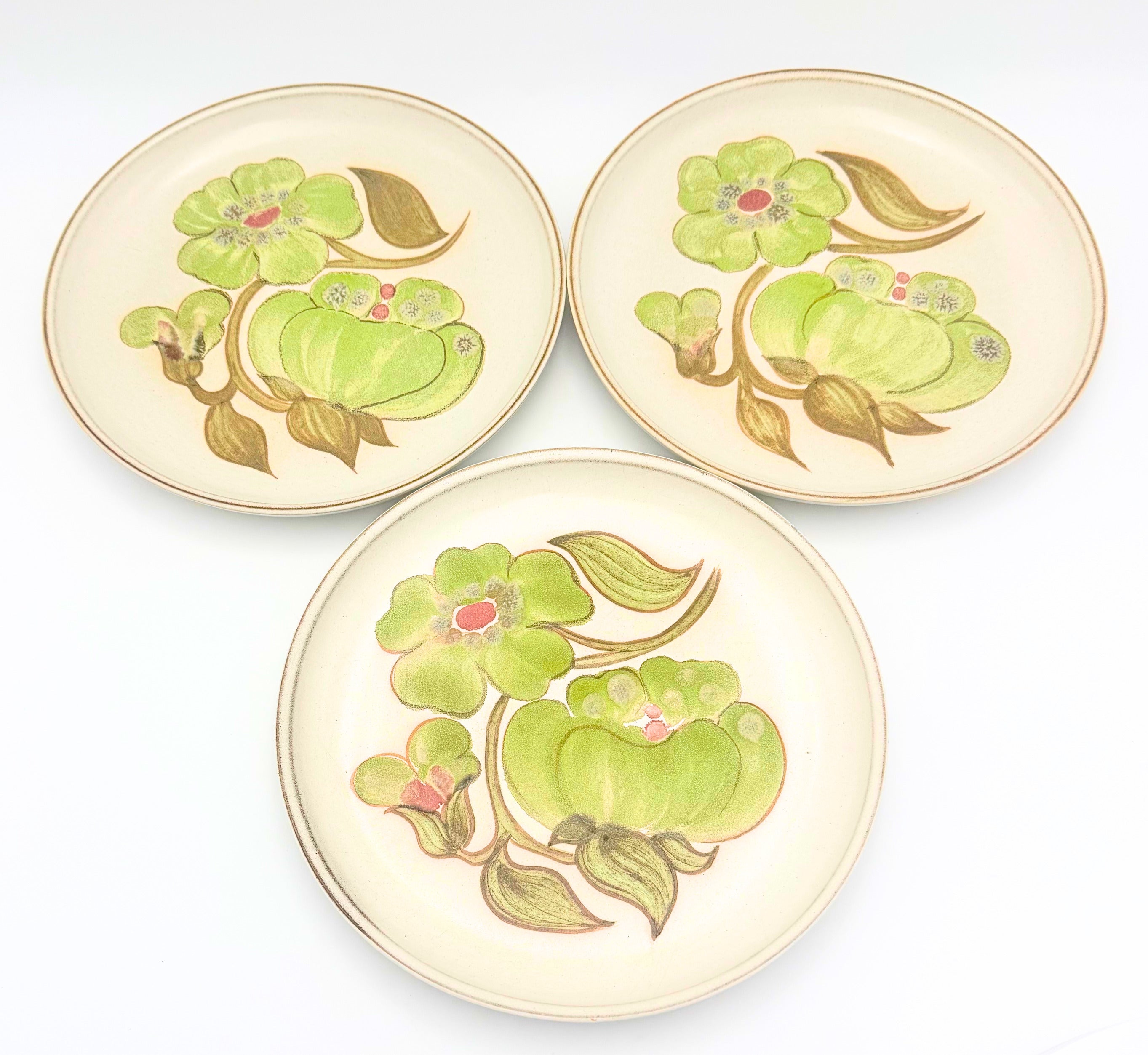 Vintage Denby Troubadour Dinner Plates Set of 3 10"