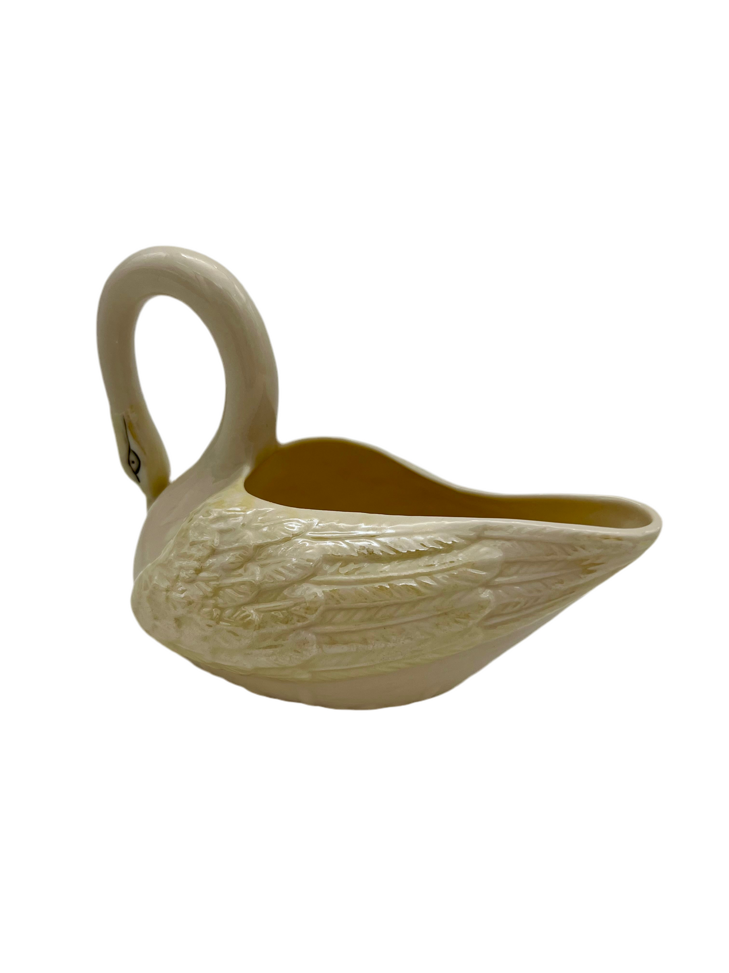 VINTAGE BELLEEK IRELAND SWAN CREAMER/GRAVY BOAT