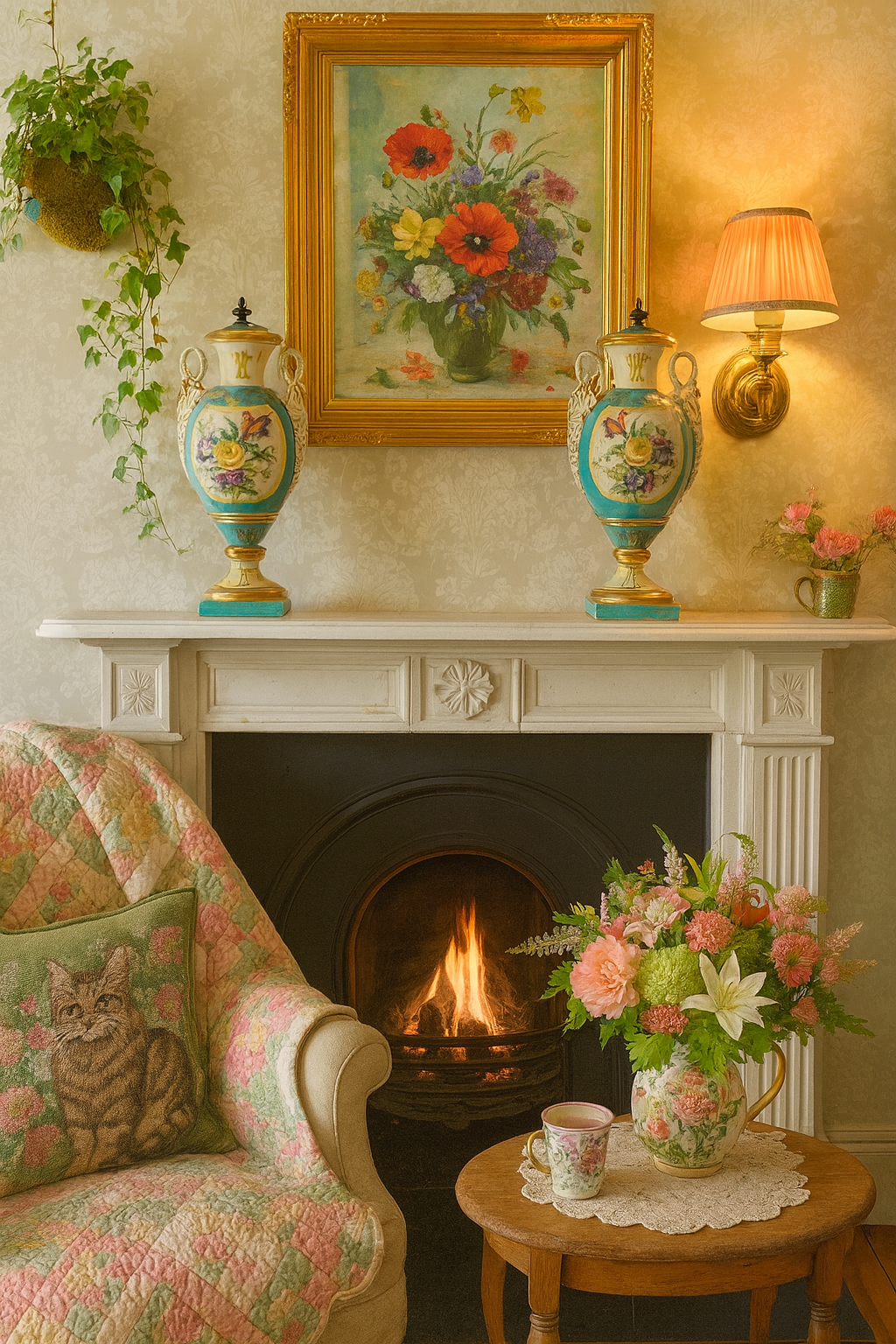 PAIR OF 19TH CENTURY LIMOGES SWAN-HANDLE URN VASES WITH LIDS – TURQUOISE & GOLD OLD PARIS STYLE, HAND-PAINTED FLORAL CARTOUCHES