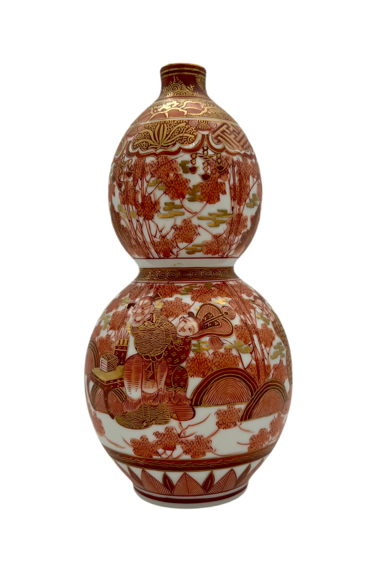 Vintage Chinese Porcelain Vase with Qianlong Mark – Hand-Painted Red & Gold Decorative Collectible