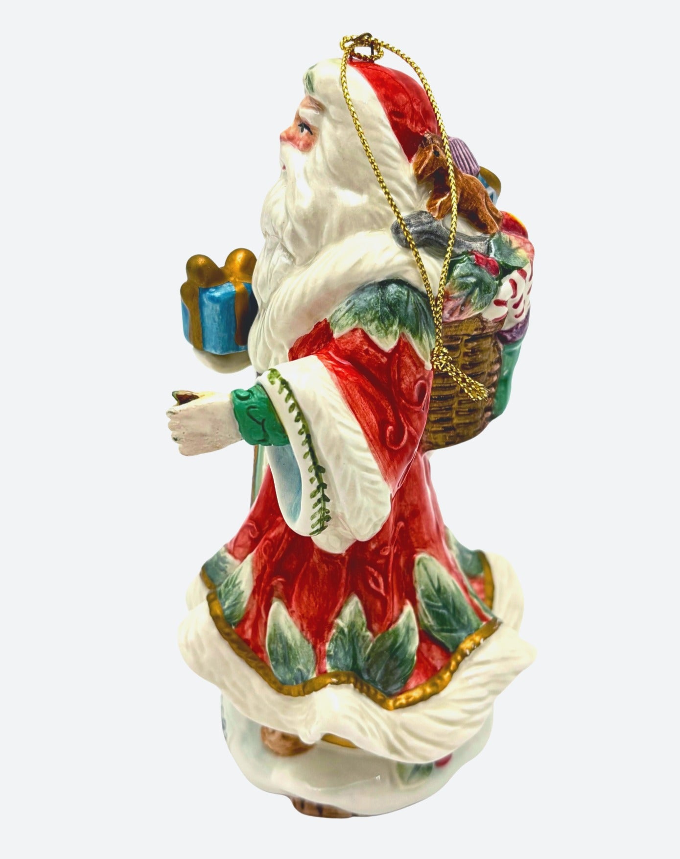FITZ AND FLOYD ENCHANTED HOLIDAY SANTA ORNAMENT 2002 WITH ORIGINAL BOX