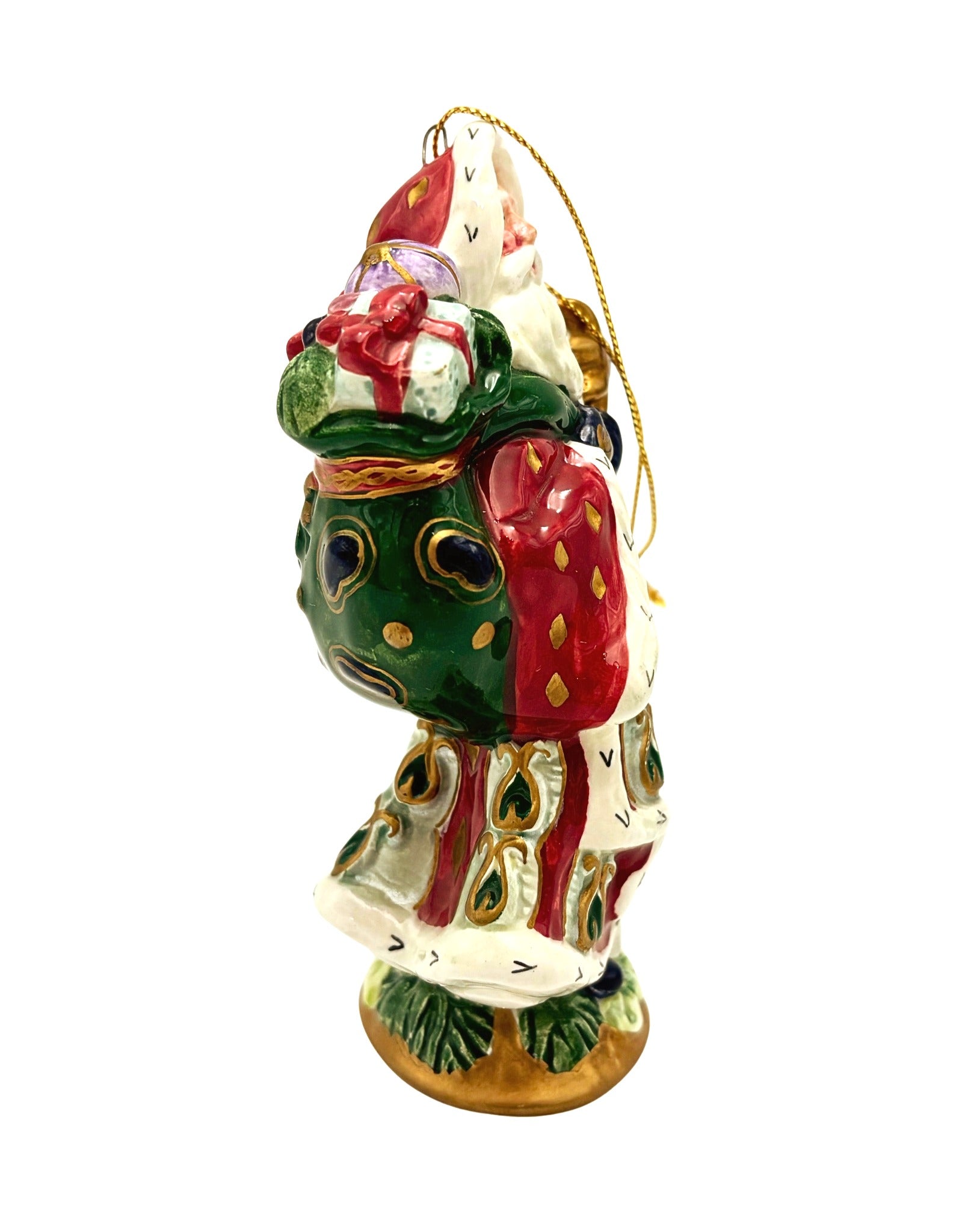 FITZ AND FLOYD FLORENTINE CHRISTMAS SANTA ORNAMENT 1998 WITH ORIGINAL BOX