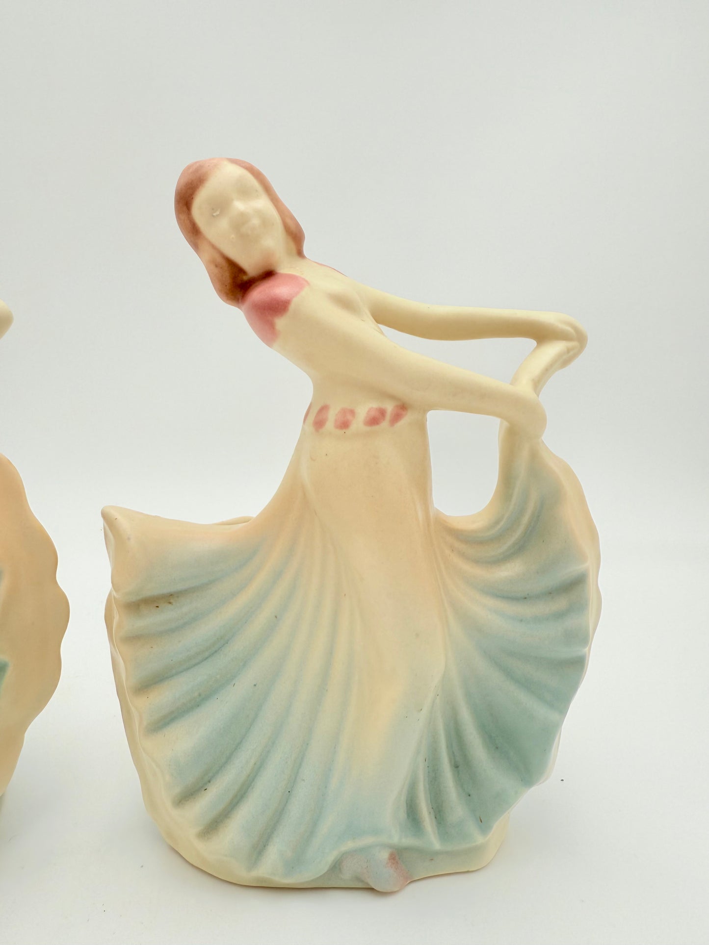VINTAGE SHAWNEE 955 USA LADY VASES – PASTEL ART POTTERY PAIR