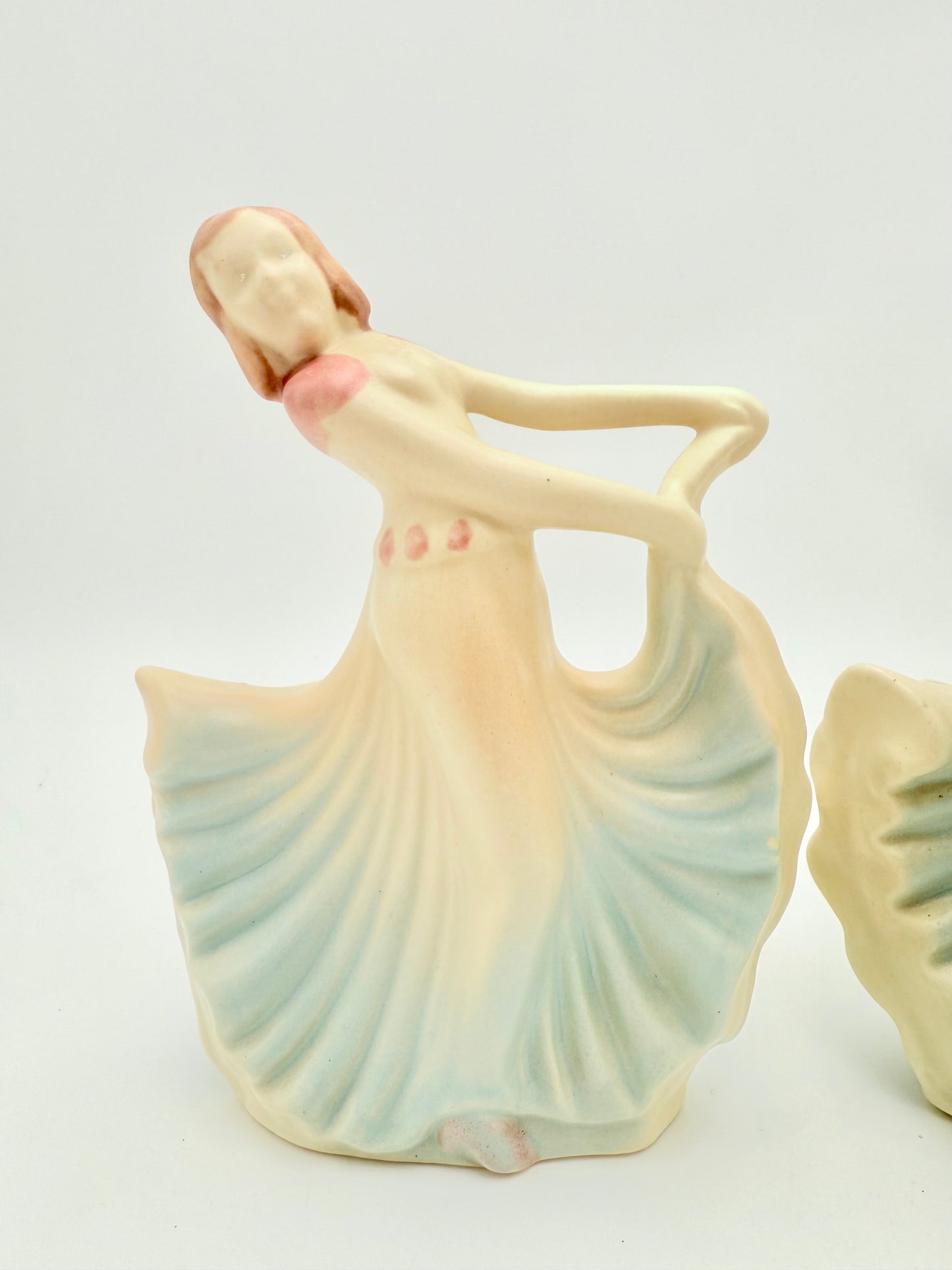 VINTAGE SHAWNEE 955 USA LADY VASES – PASTEL ART POTTERY PAIR