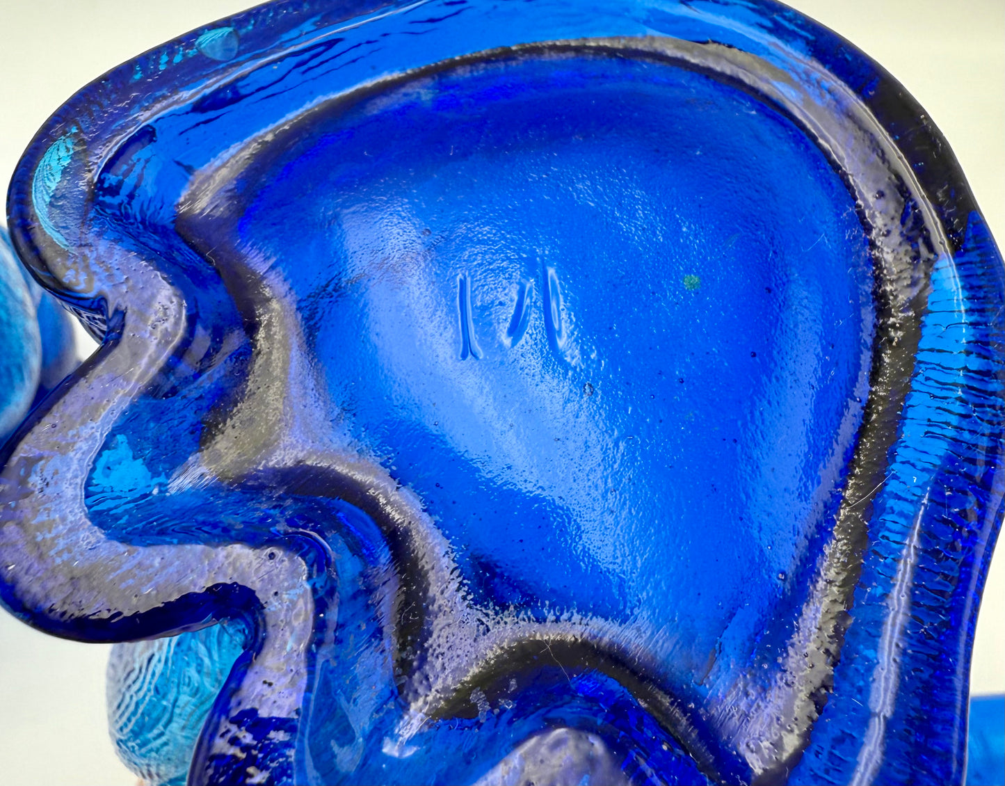 VINTAGE EMPOLI COBALT BLUE CAT & DOG GLASS DECANTER PAIR – 14” ITALIAN ART GLASS FIGURINES