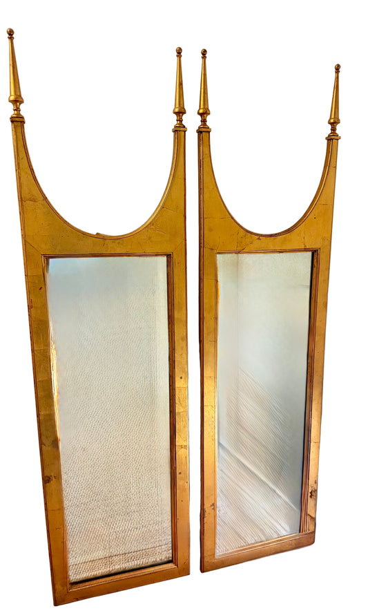 PAIR OF VINTAGE HERITAGE REGENCY GILTWOOD MIRRORS WITH FINIALS