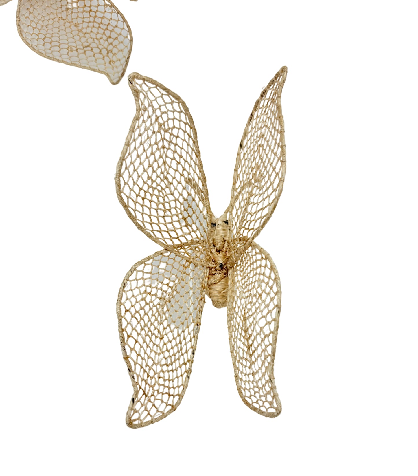 VINTAGE WICKER BUTTERFLY WALL ART – SET OF 3 HANDWOVEN RAFFIA BUTTERFLIES