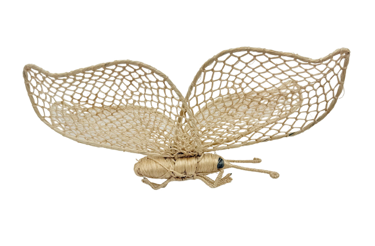 VINTAGE WICKER BUTTERFLY WALL ART – SET OF 3 HANDWOVEN RAFFIA BUTTERFLIES