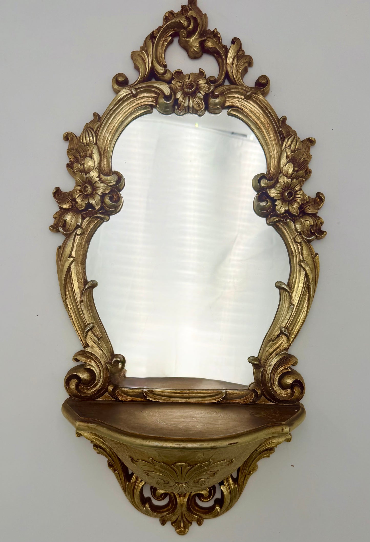 VINTAGE SYROCO GOLD WALL MIRROR WITH SHELF – MODEL 2327 (Copy)