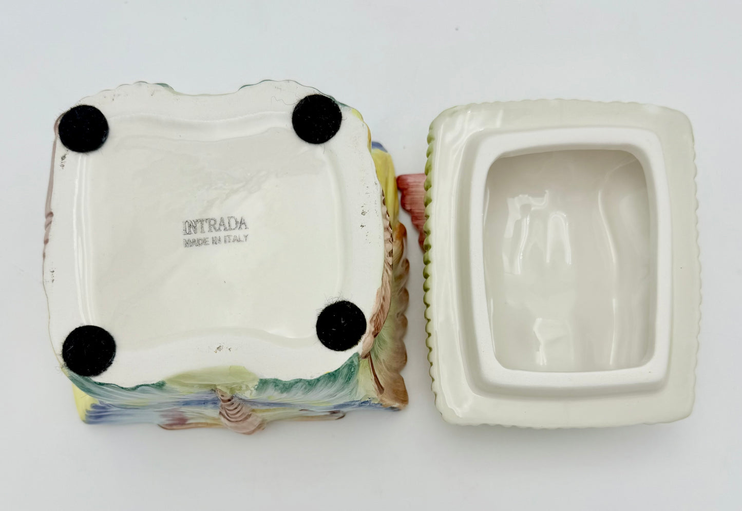 VINTAGE INTRADA ITALY HAND-PAINTED BUTTERFLY BOX