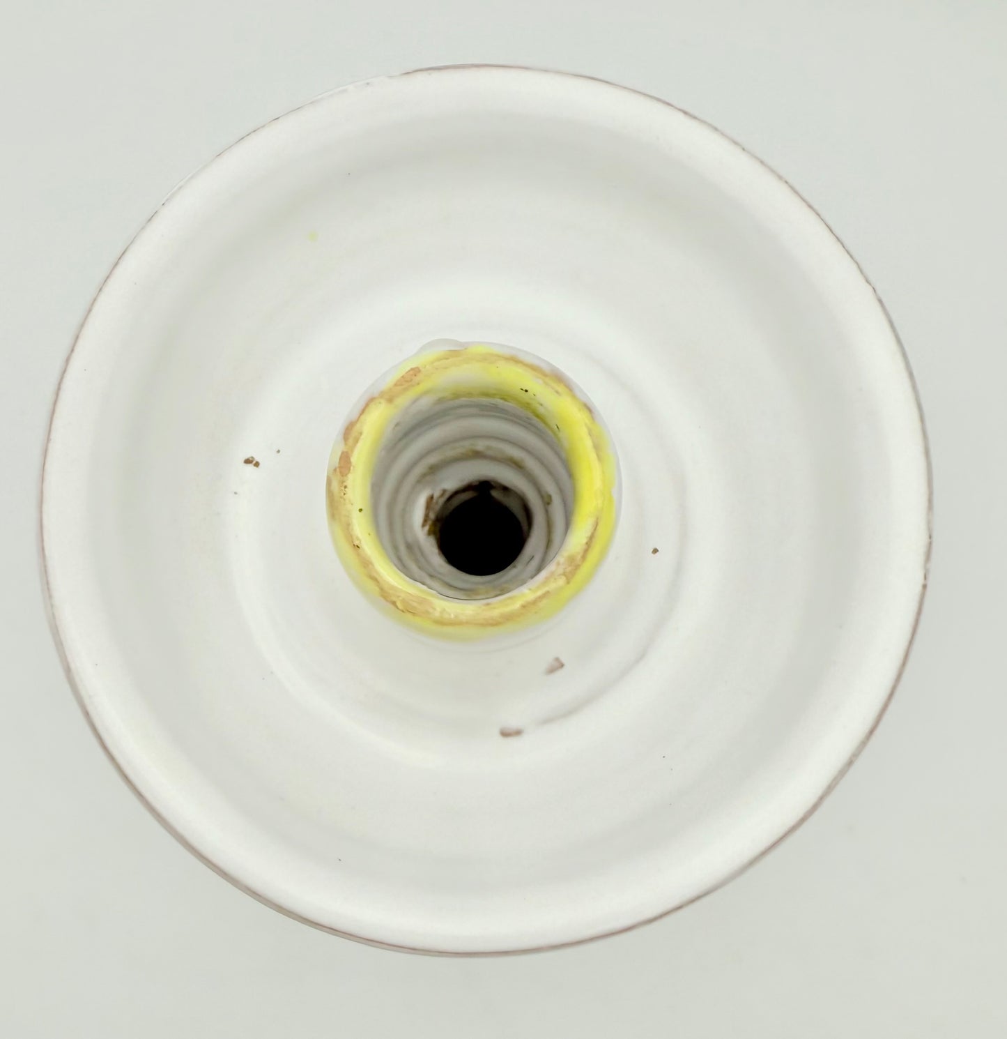 VINTAGE ITALIAN CERAMIC CANDLESTICK WITH FRUIT & LEAF MOTIF – 12″ TALL