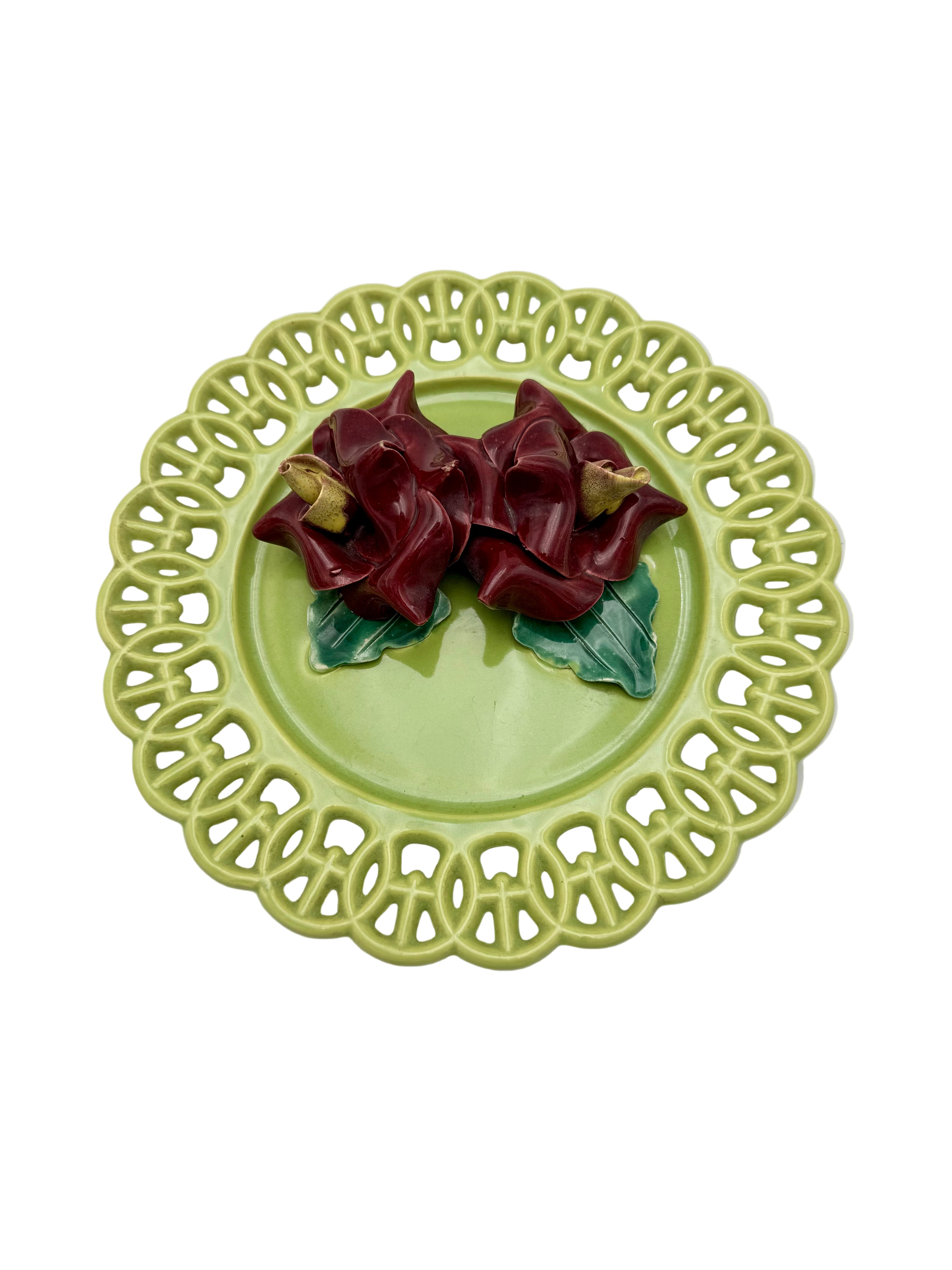 VINTAGE ITALIAN CAPODIMONTE–STYLE RETICULATED WALL PLAQUE