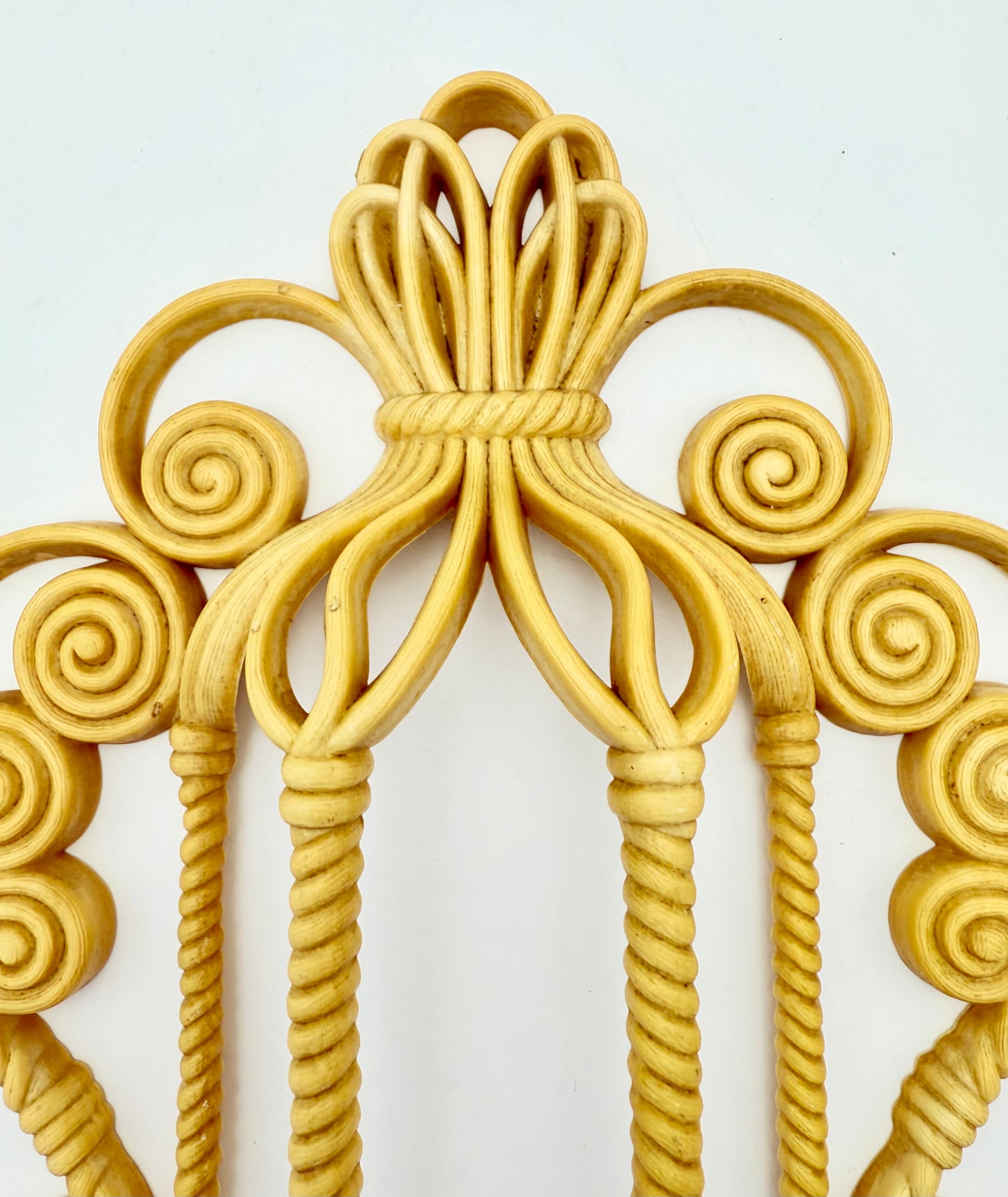 VINTAGE SYROCO WALL POCKET – HOLLYWOOD REGENCY SCROLL BASKET