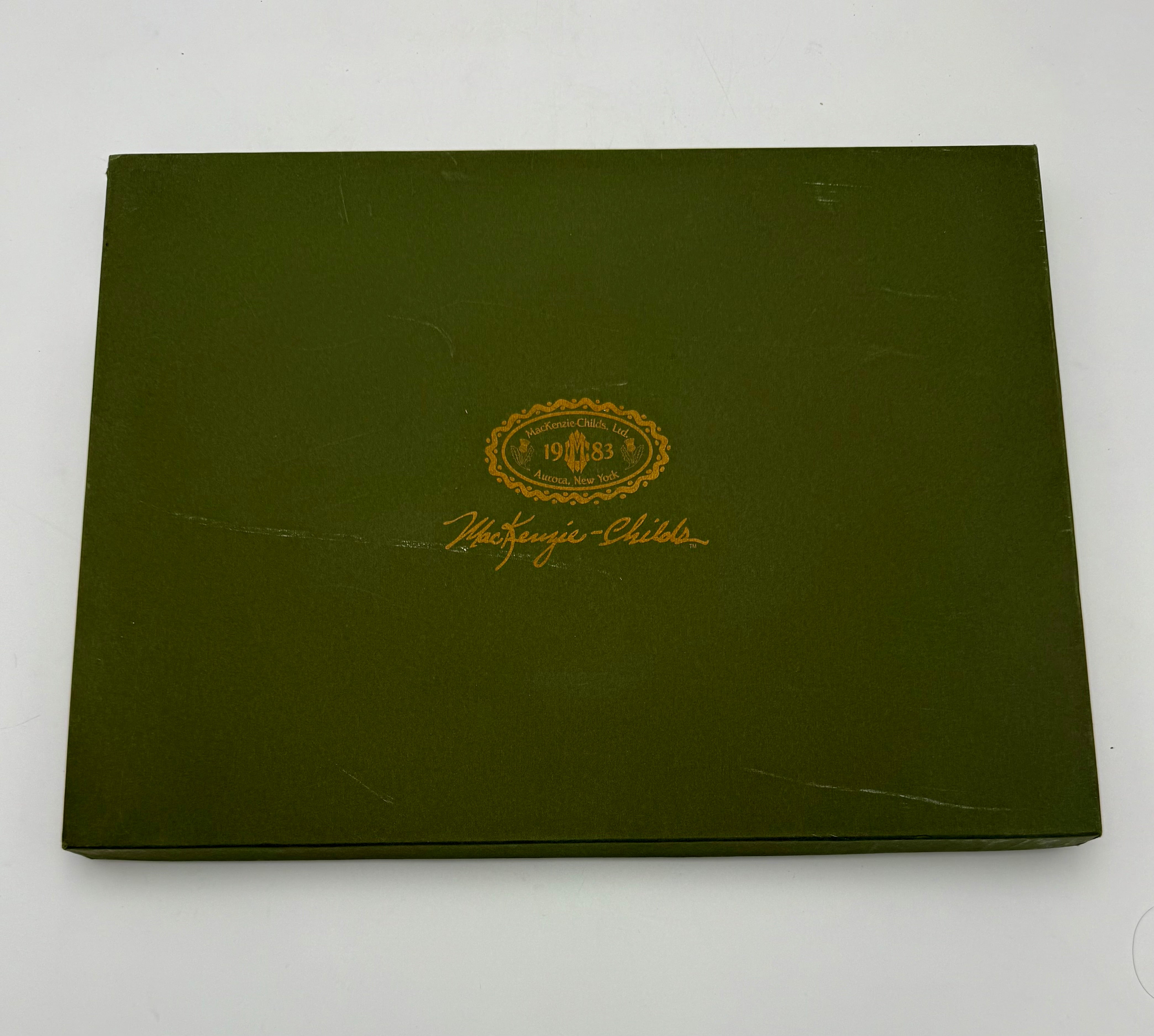 VINTAGE MACKENZIE-CHILDS LACQUER PLACEMATS — SET OF EIGHT WITH TWO ORIGINAL BOXES — EARLY FLORAL DESIGN