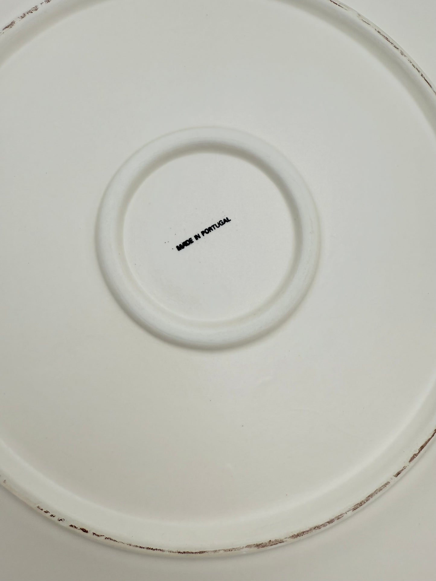 VINTAGE PORTUGUESE EARTHENWARE COVERED DOME WITH MATCHING PLATE – CREAM & WHITE FLORAL RELIEF – 12.5”