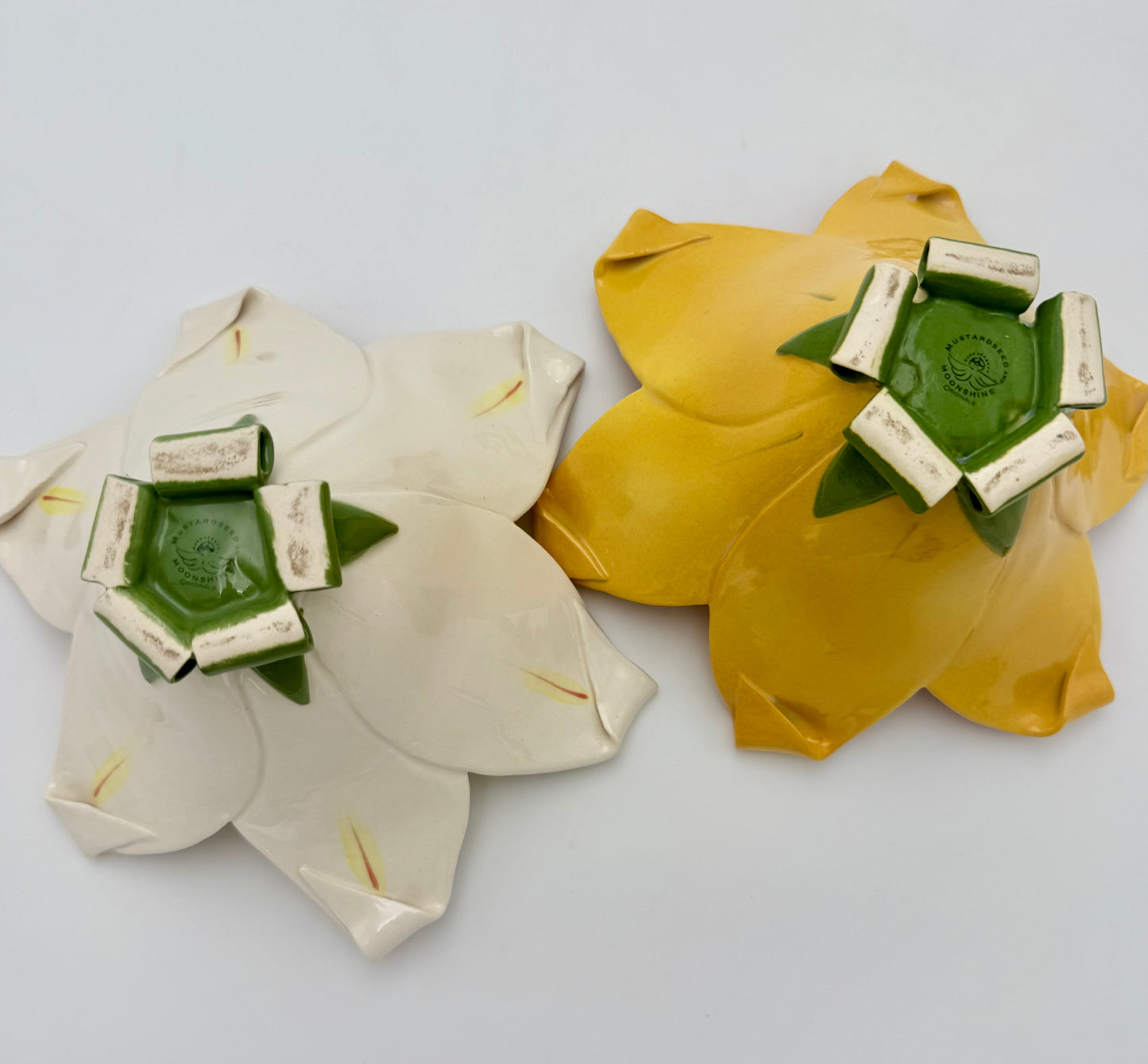 MUSTARDSEED & MOONSHINE HANDMADE CERAMIC LILY BOWLS – PAIR