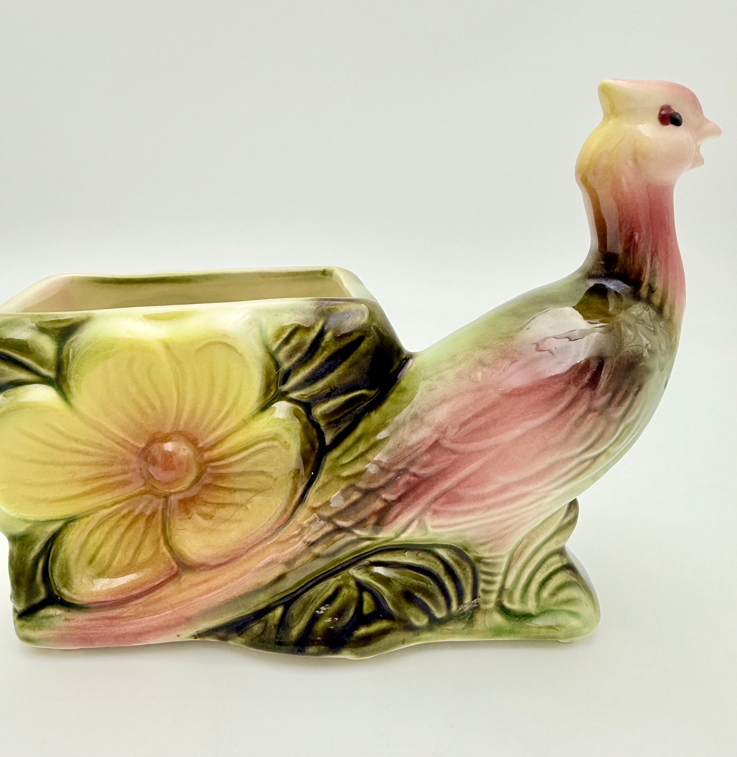 HULL POTTERY PHEASANT PLANTER – MID-CENTURY FIGURAL CERAMIC