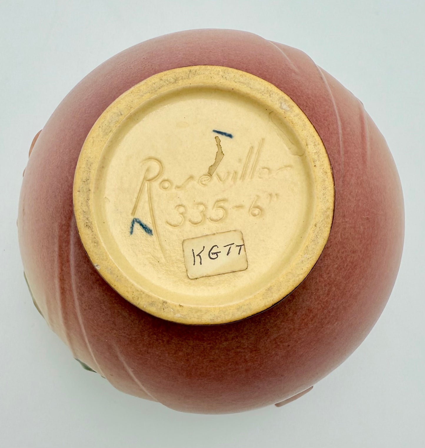 ROSEVILLE POTTERY POPPY 335-6 ART POTTERY BOWL • 1930s TWO-HANDLED SCULPTED FLORAL JARDINIERE