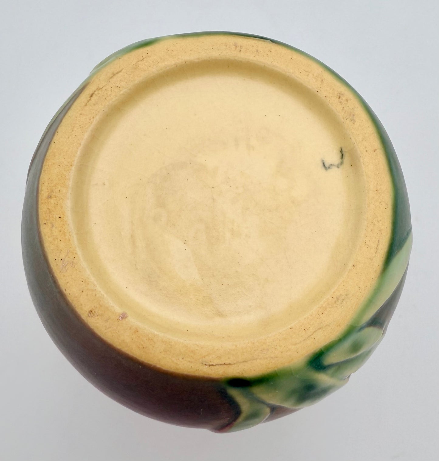 ROSEVILLE POTTERY WHITE ROSE VASE – PINK MATTE ART POTTERY, 1940s