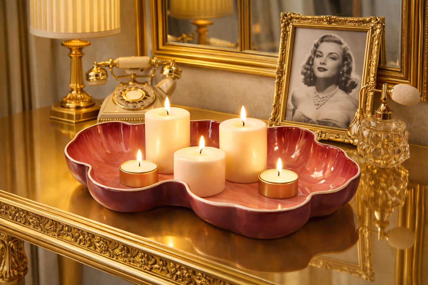 Vintage Los Angeles Potteries Pink Sculptural Dish Mid Century California Art Pottery Organic Modern Form 295