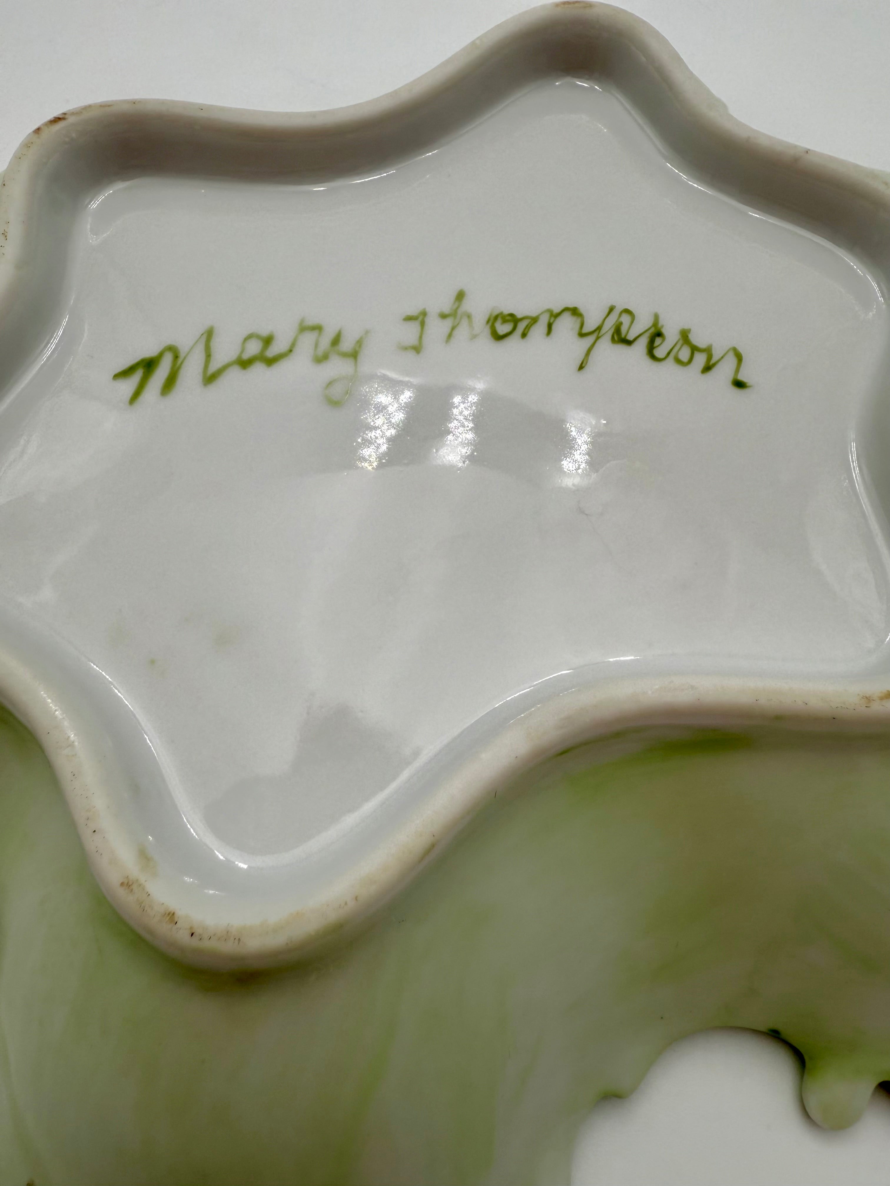 ANTIQUE ROSENTHAL MONBIJOU HAND-PAINTED PORCELAIN BOWL – SIGNED MARY THOMPSON – CIRCA 1900