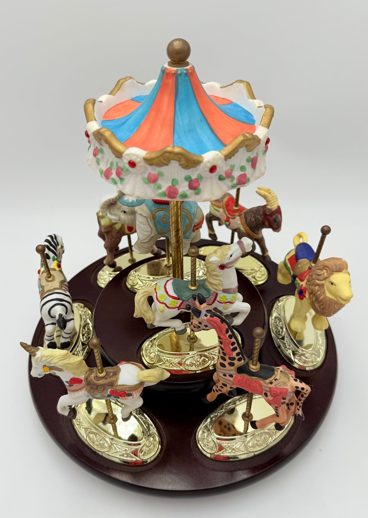 VINTAGE SCARBOROUGH FAIR MUSICAL CAROUSEL, 24 K GOLD PLATED