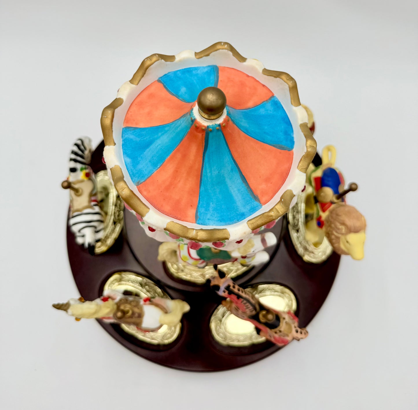 VINTAGE SCARBOROUGH FAIR MUSICAL CAROUSEL, 24 K GOLD PLATED