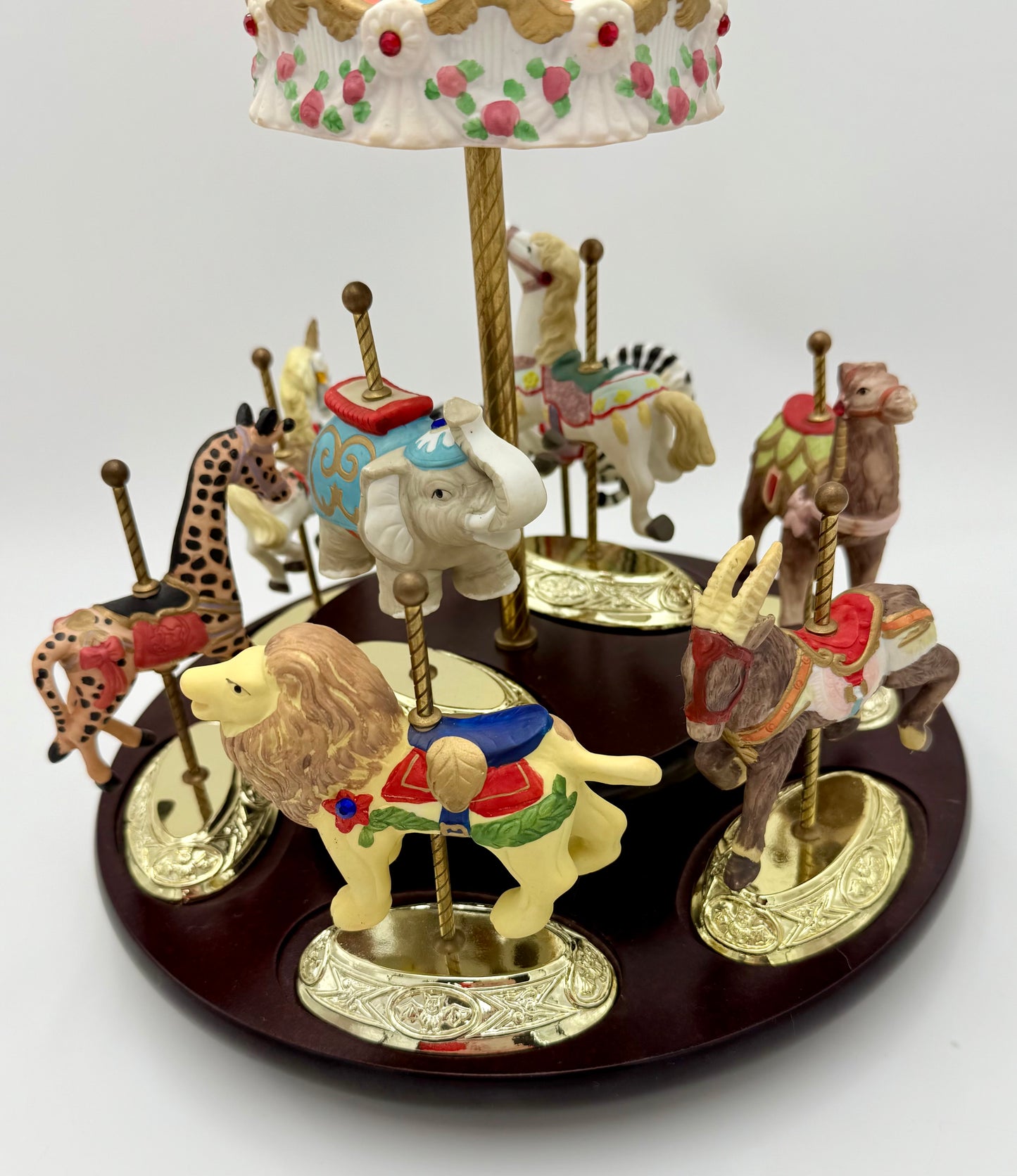 VINTAGE SCARBOROUGH FAIR MUSICAL CAROUSEL, 24 K GOLD PLATED
