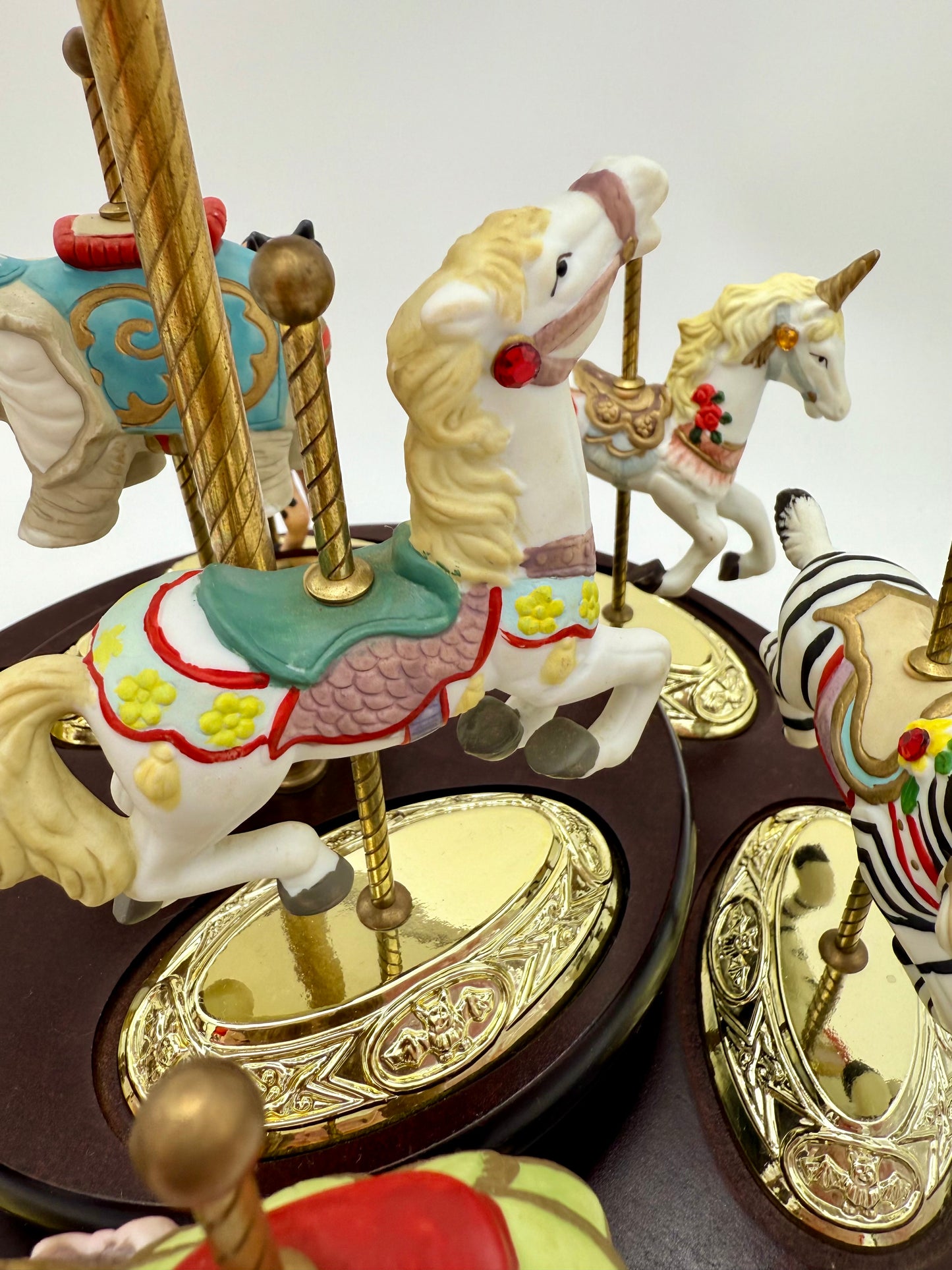 VINTAGE SCARBOROUGH FAIR MUSICAL CAROUSEL, 24 K GOLD PLATED