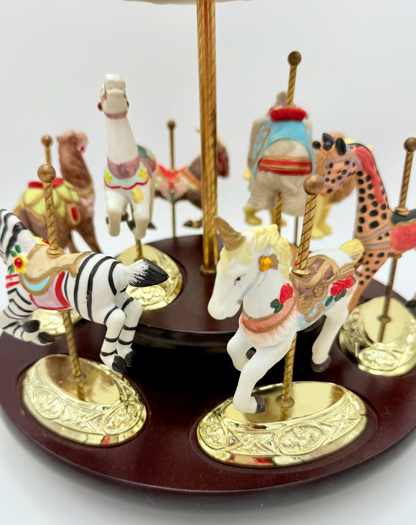 VINTAGE SCARBOROUGH FAIR MUSICAL CAROUSEL, 24 K GOLD PLATED
