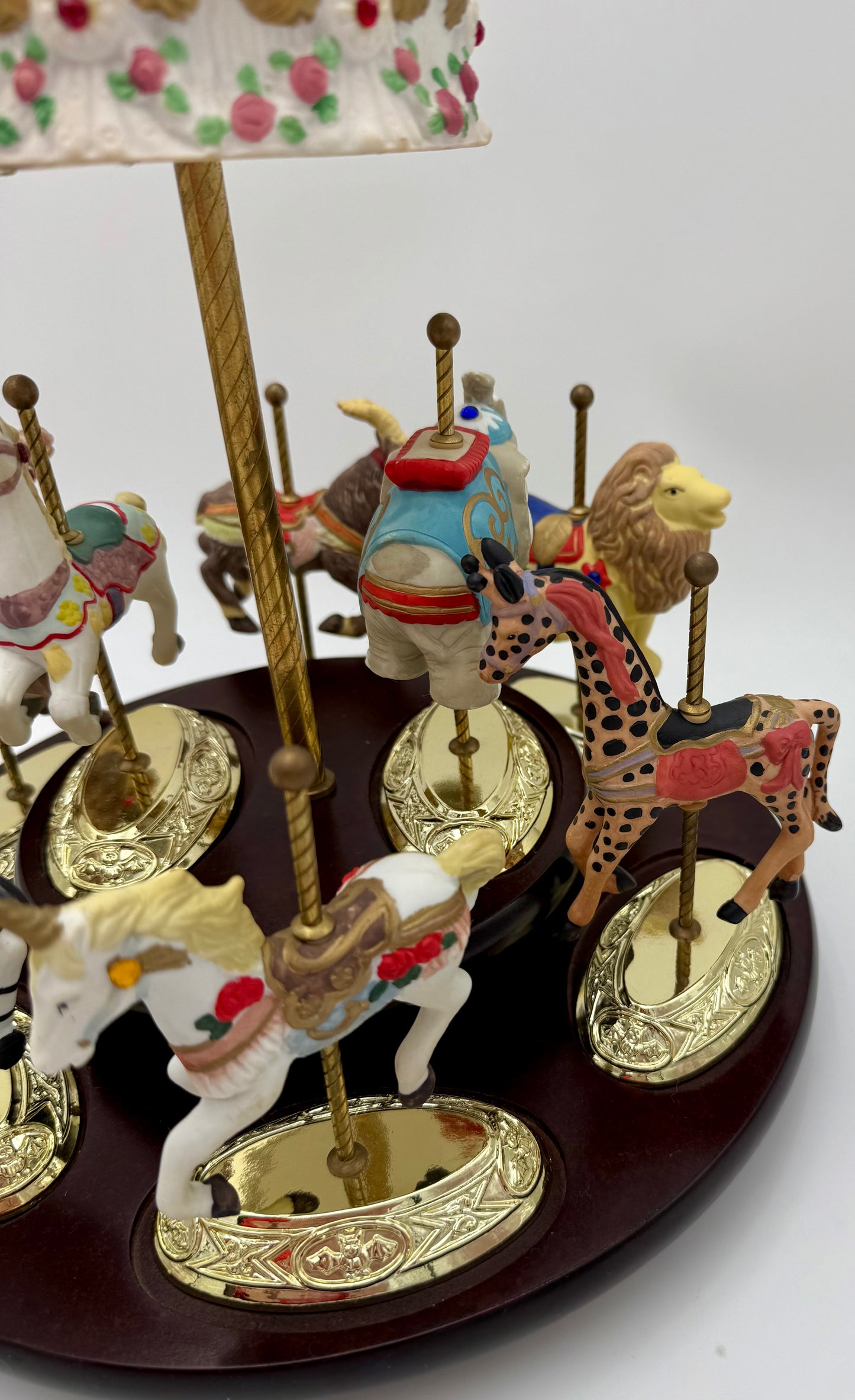 VINTAGE SCARBOROUGH FAIR MUSICAL CAROUSEL, 24 K GOLD PLATED