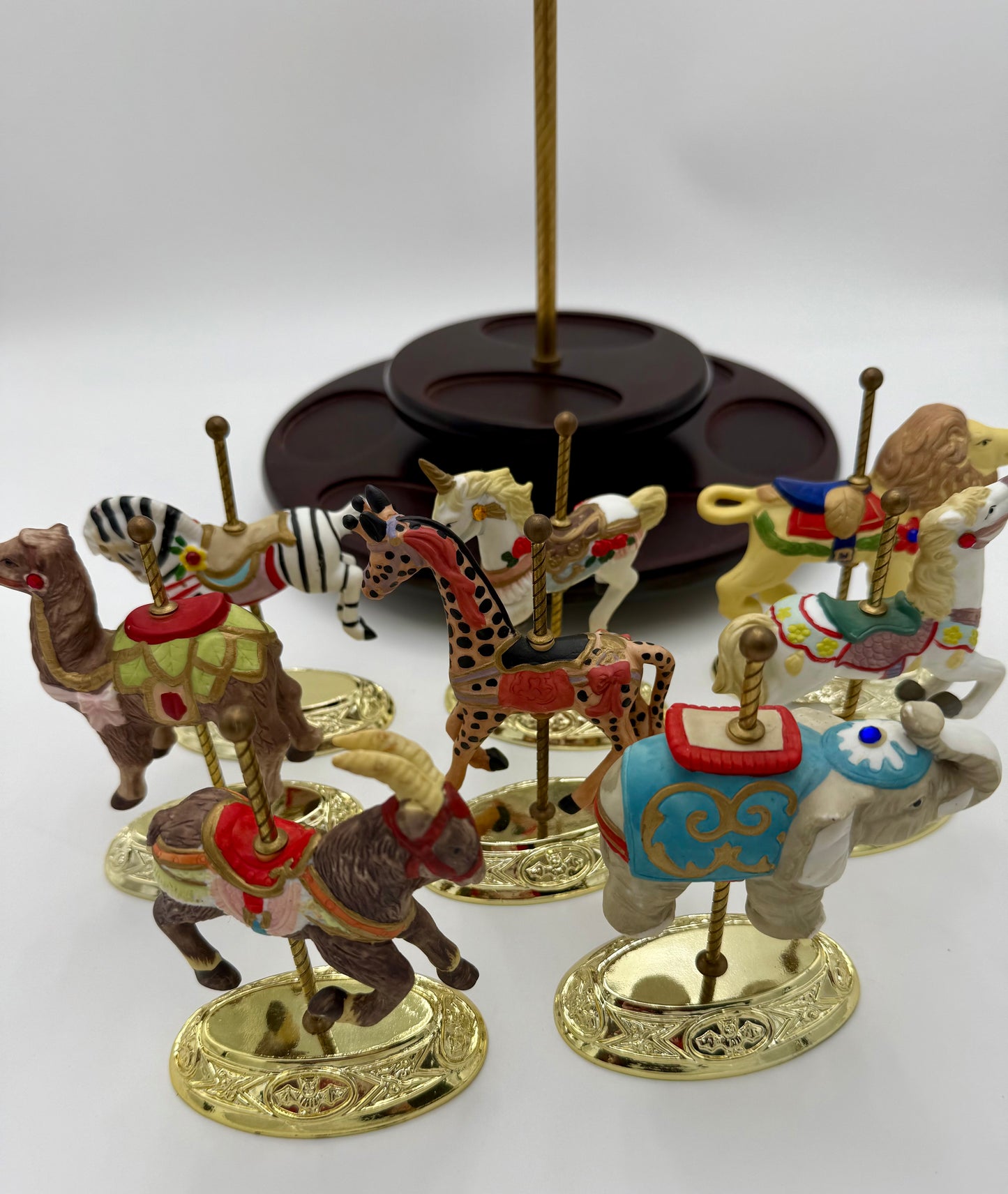 VINTAGE SCARBOROUGH FAIR MUSICAL CAROUSEL, 24 K GOLD PLATED