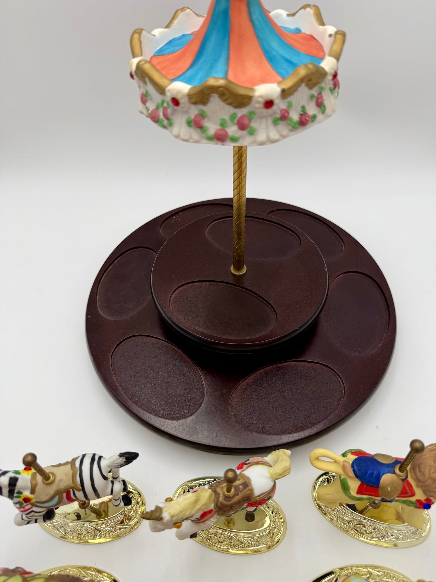 VINTAGE SCARBOROUGH FAIR MUSICAL CAROUSEL, 24 K GOLD PLATED
