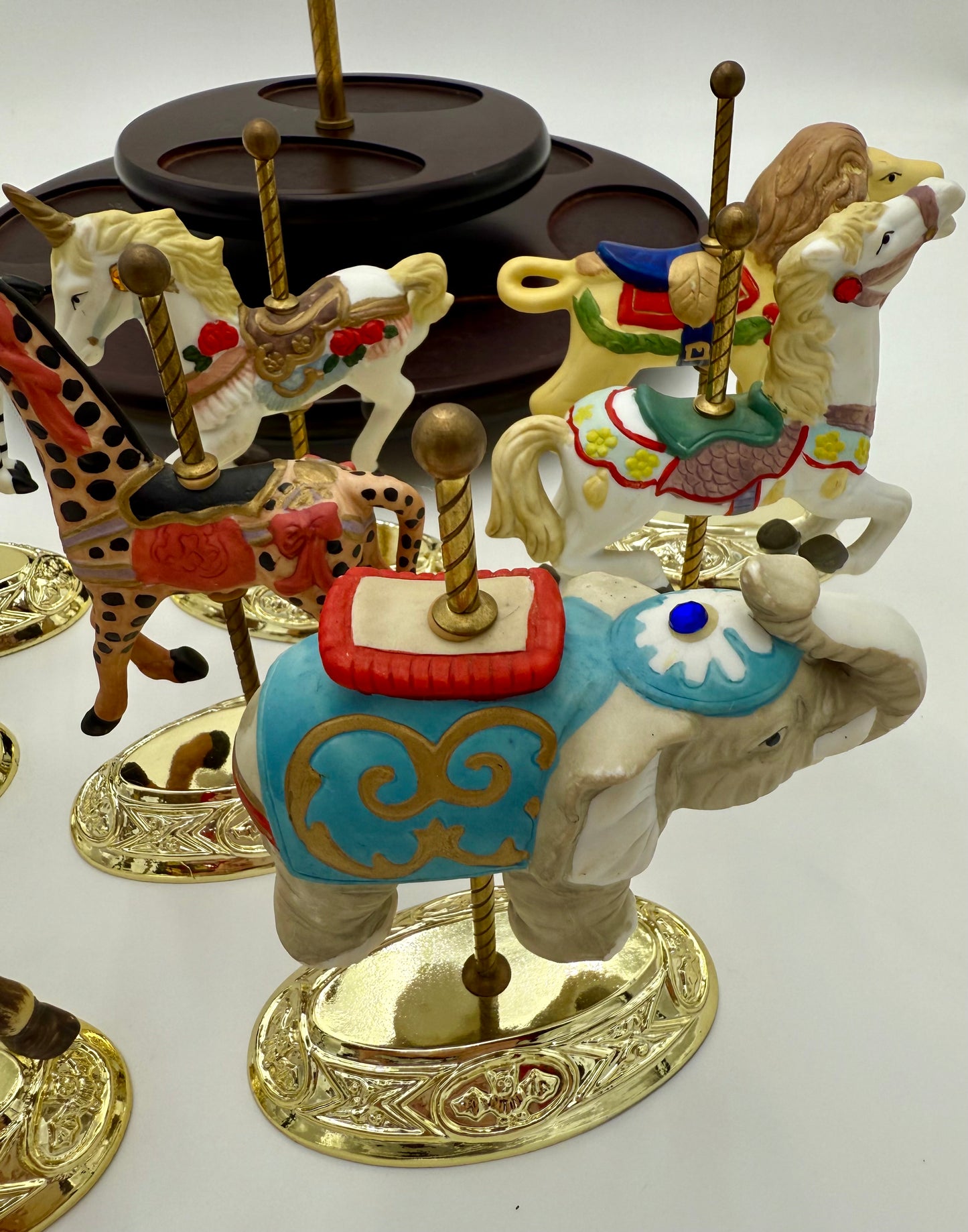 VINTAGE SCARBOROUGH FAIR MUSICAL CAROUSEL, 24 K GOLD PLATED