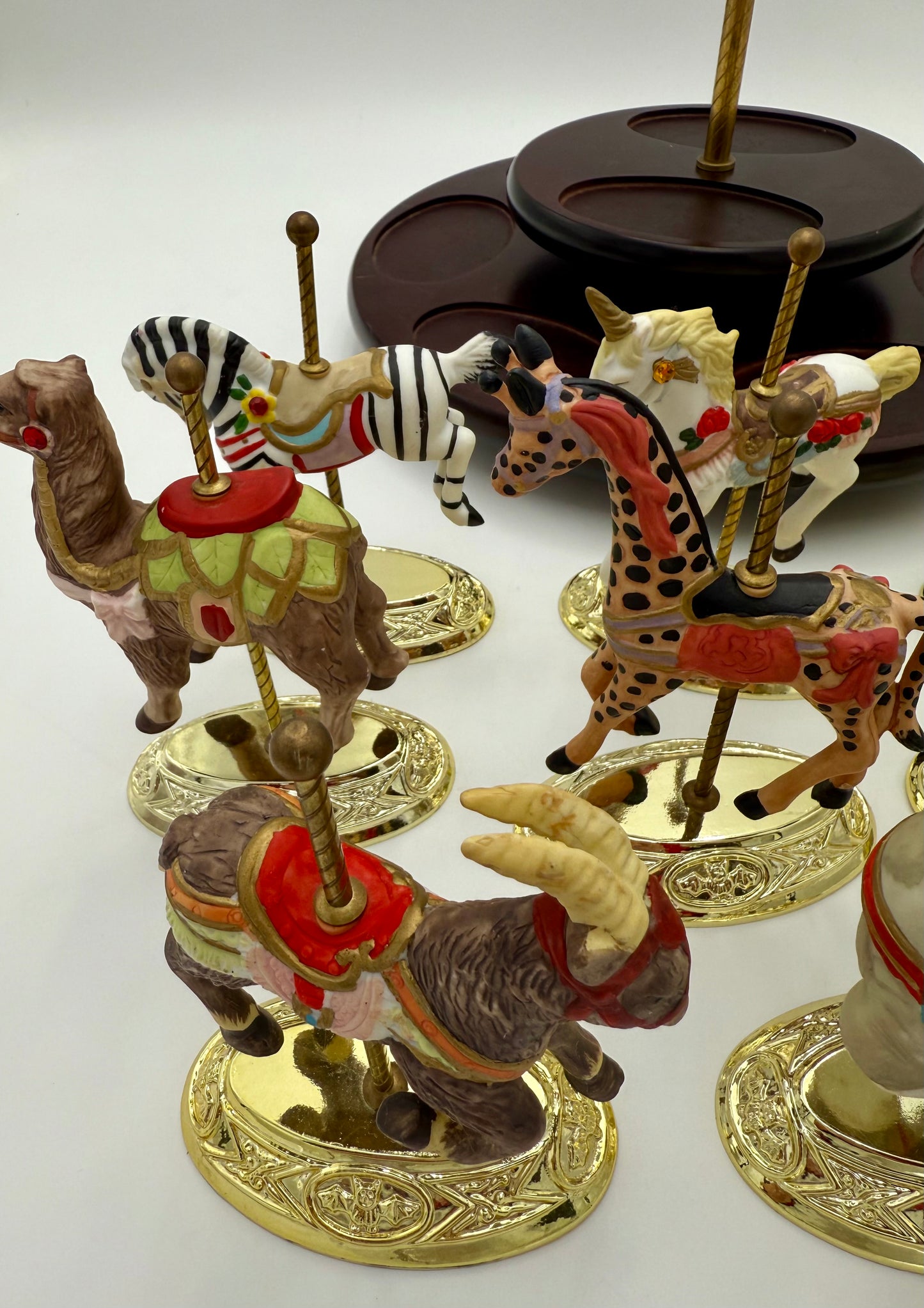 VINTAGE SCARBOROUGH FAIR MUSICAL CAROUSEL, 24 K GOLD PLATED