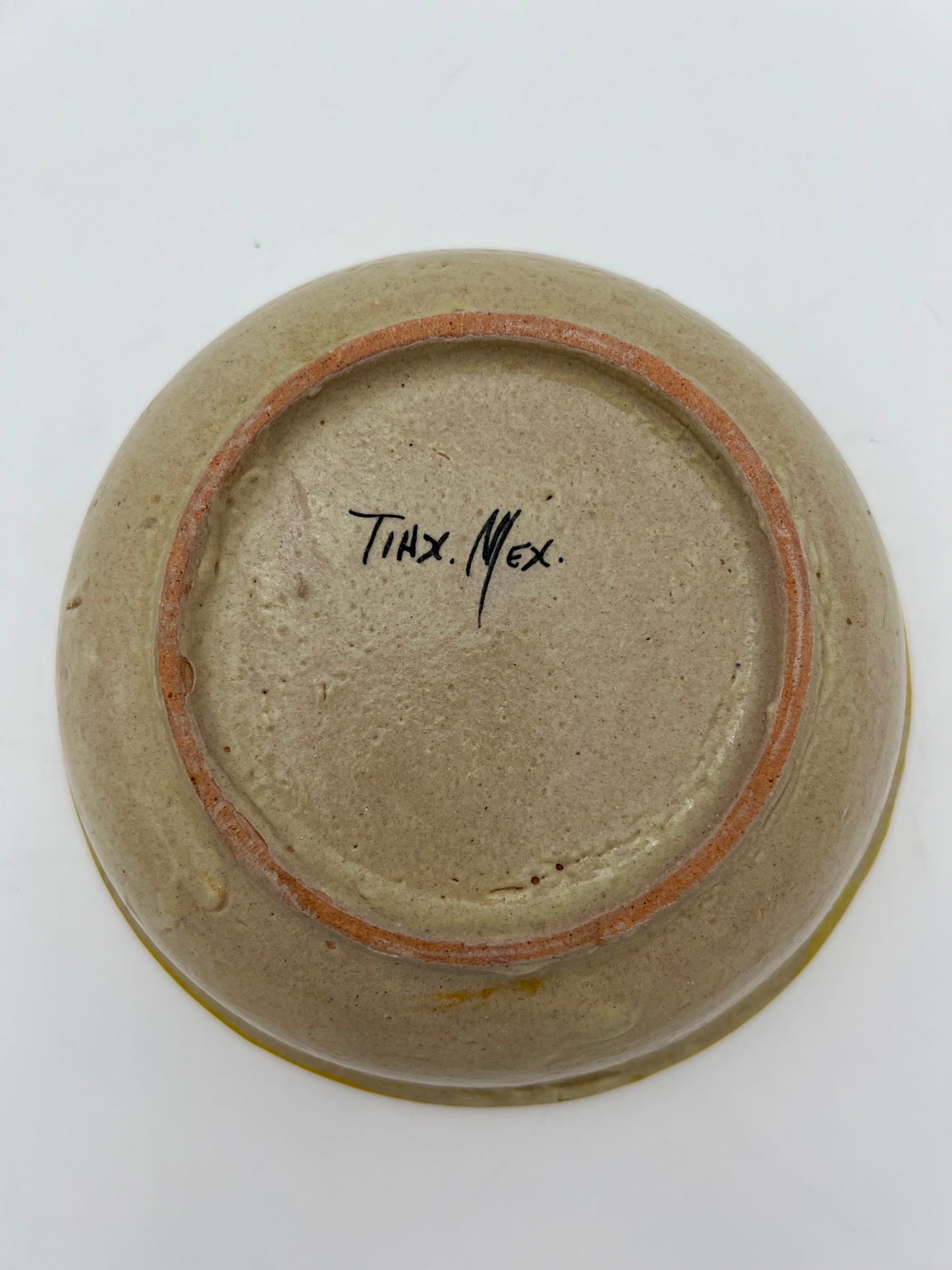 VINTAGE POTTERY SIGNED MEXICAN GUACAMOLE SERVING BOWL