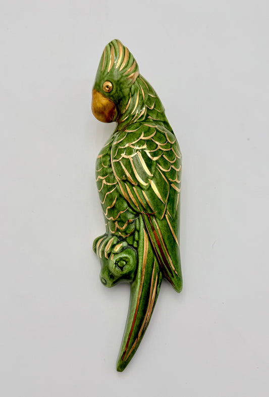 VINTAGE CERAMIC PARROT WALL POCKET