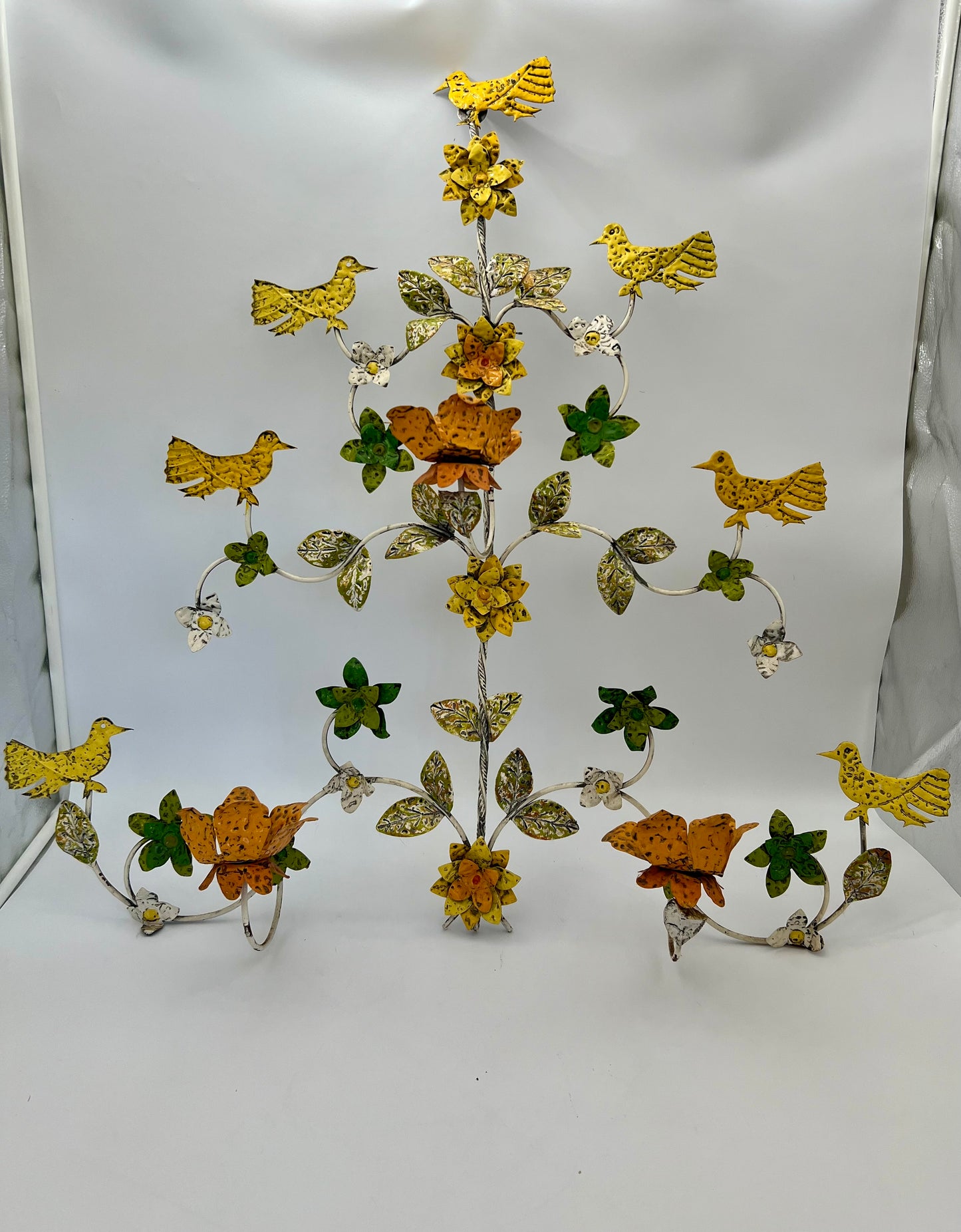 TOLE METAL TREE WALL SCULPTURE