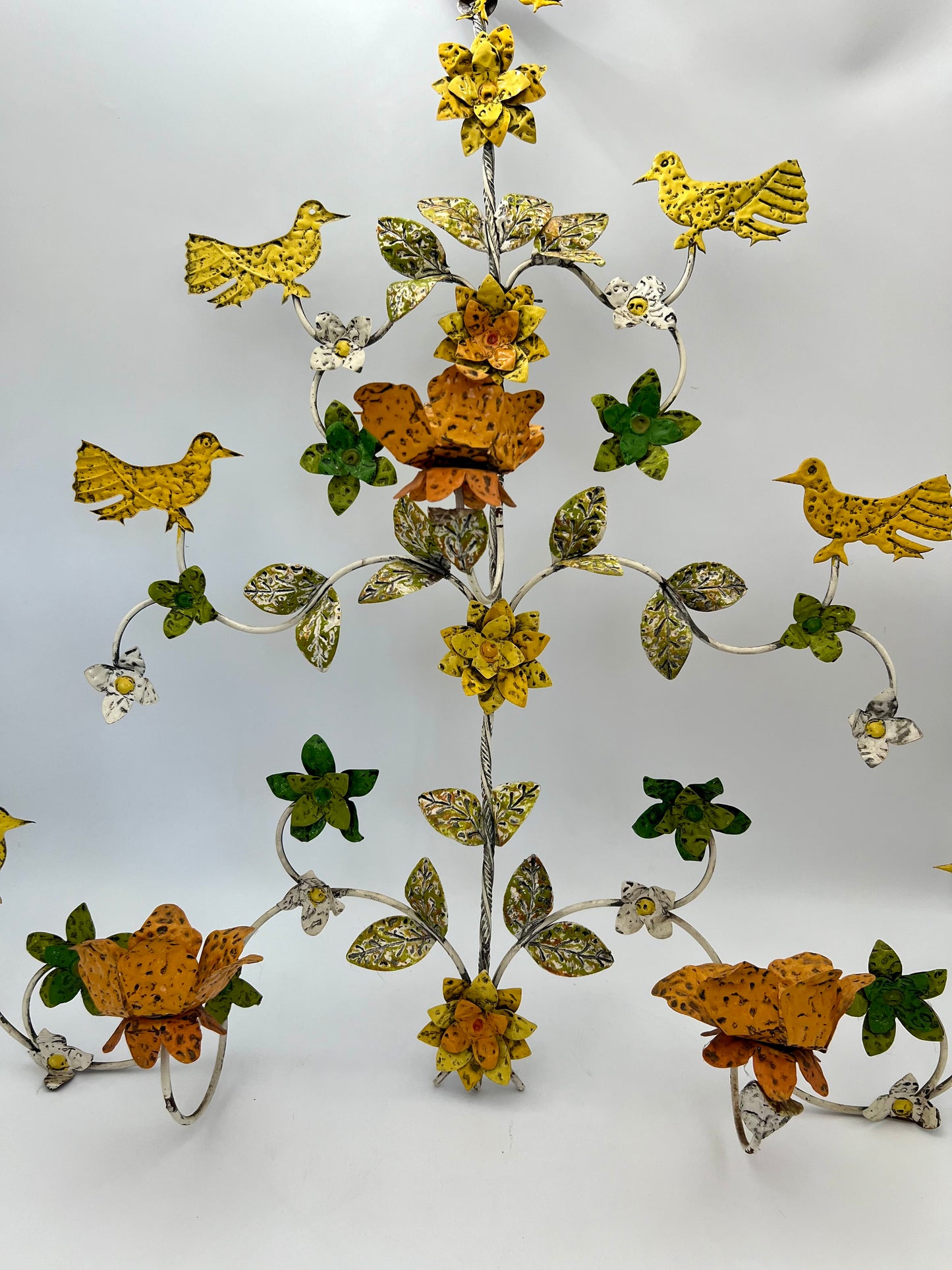TOLE METAL TREE WALL SCULPTURE