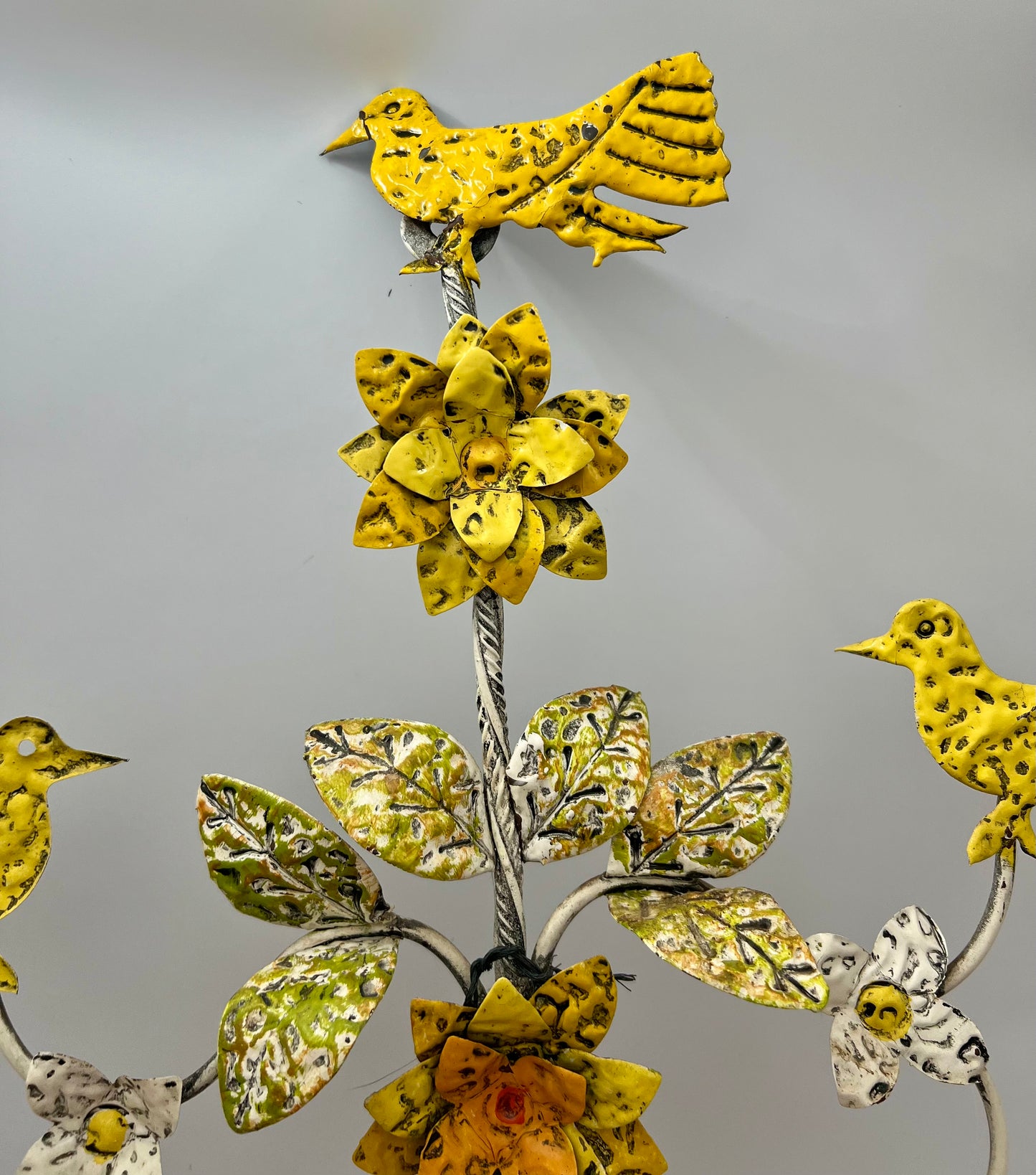 TOLE METAL TREE WALL SCULPTURE