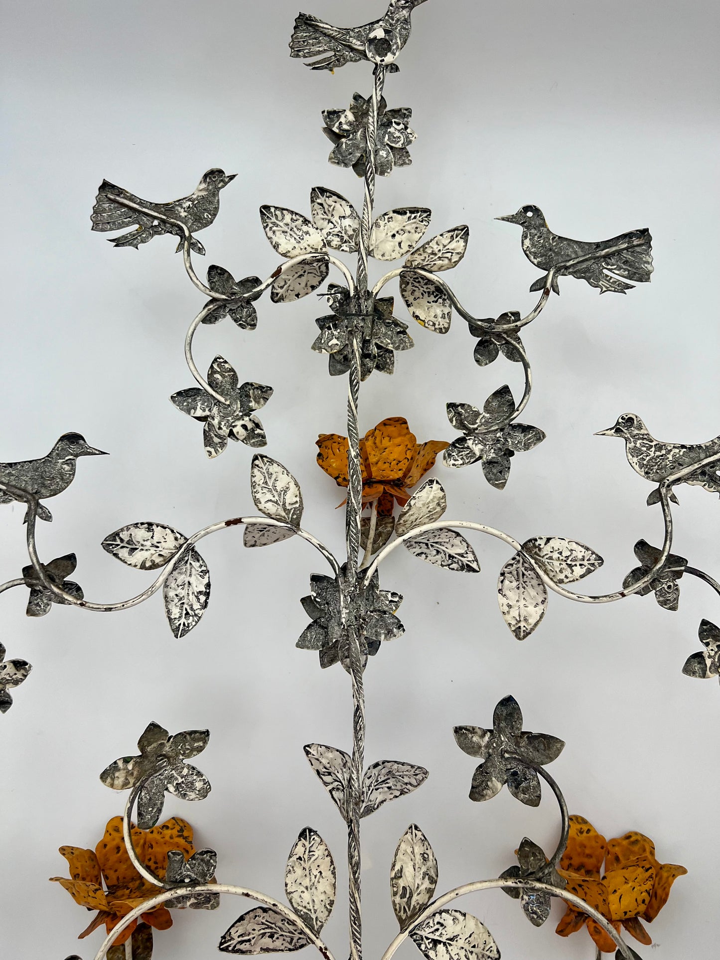 TOLE METAL TREE WALL SCULPTURE