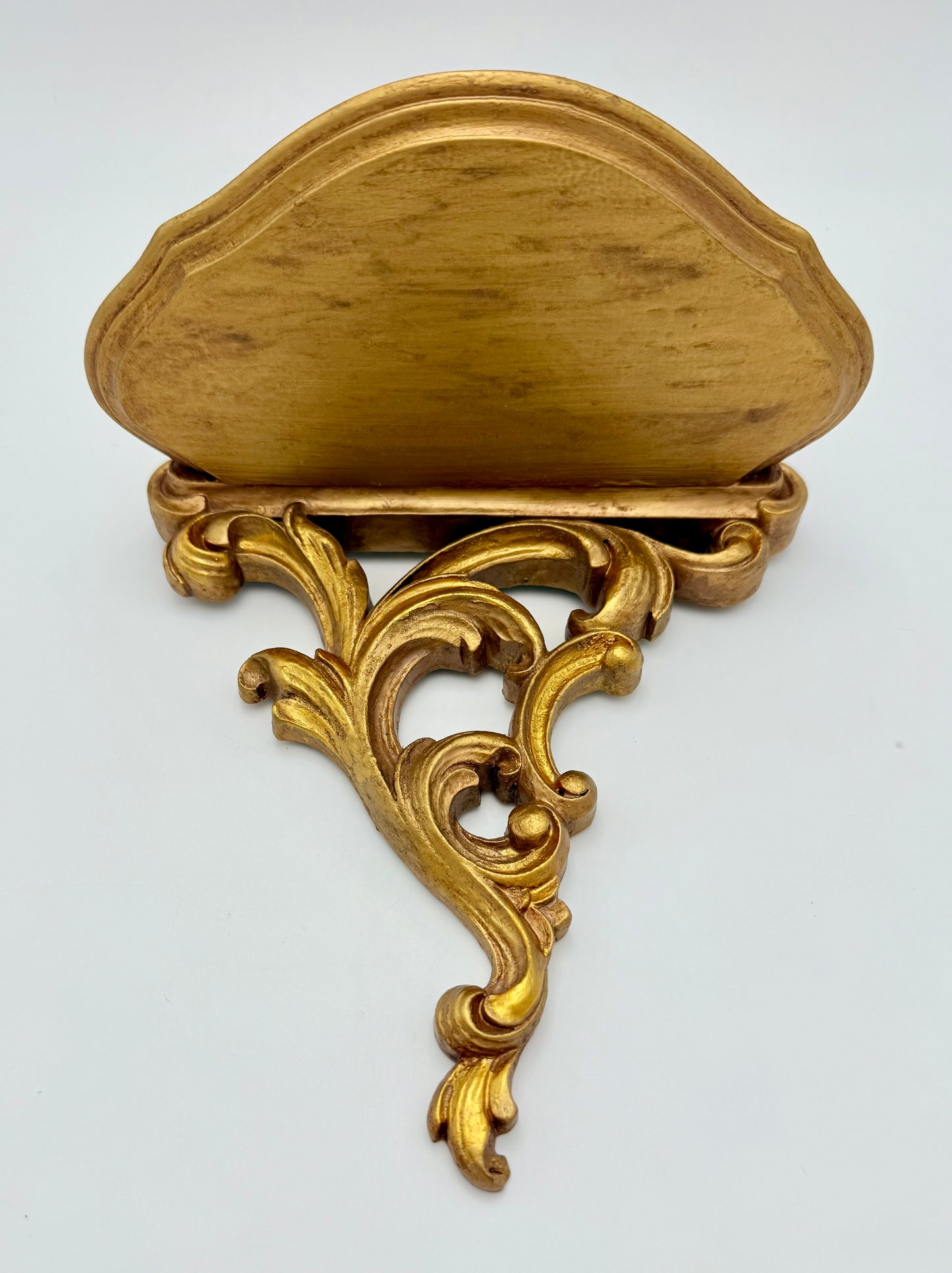 VINTAGE SYROCO ORNATE GILT WALL SHELF, 1960s