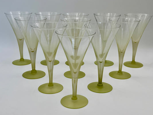 1950s DOROTHY THORPE WINE GLASSES SET OF 11