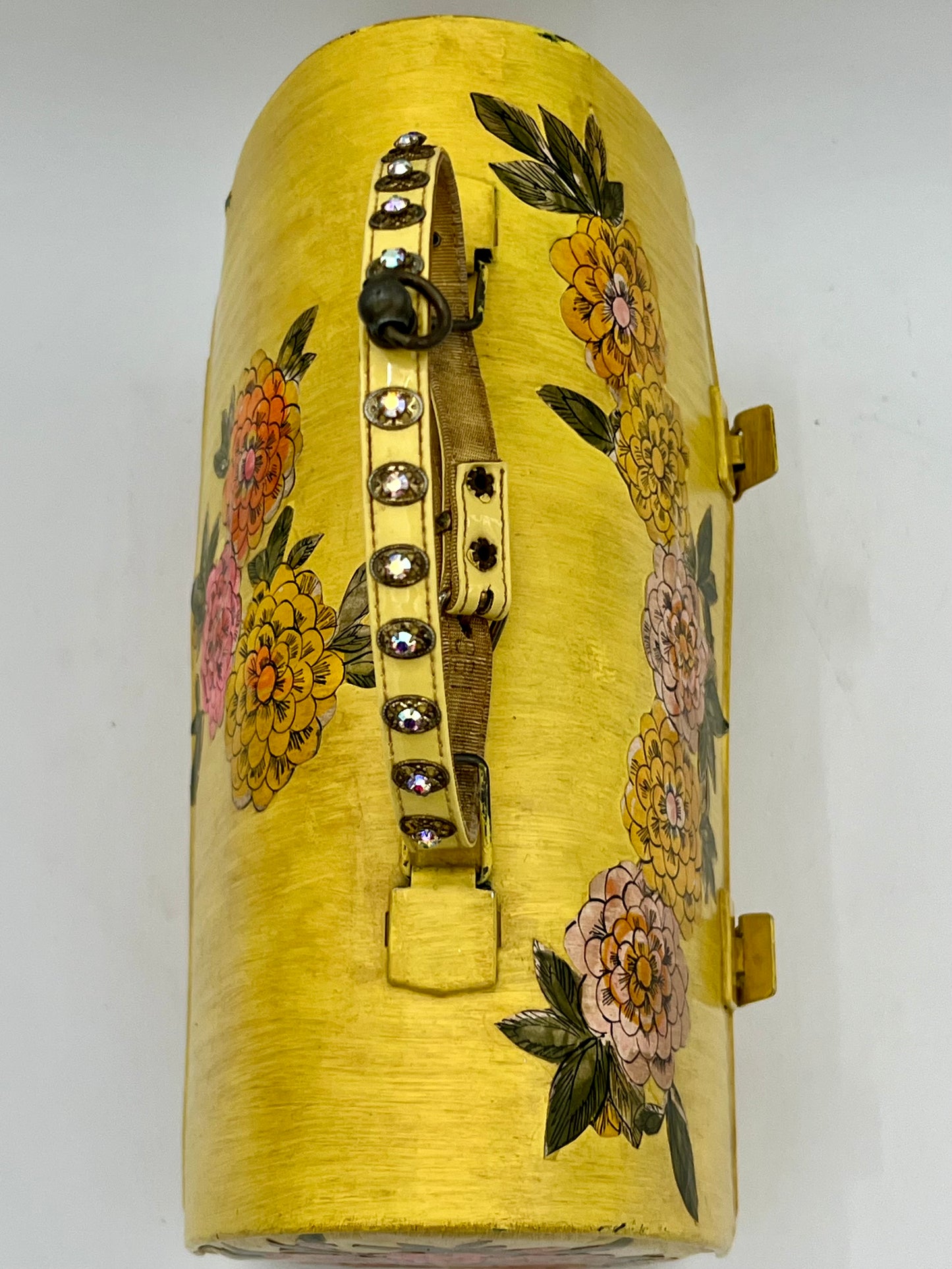 FOLK ART 1960s DECOUPAGE LUNCH BOX/PURSE
