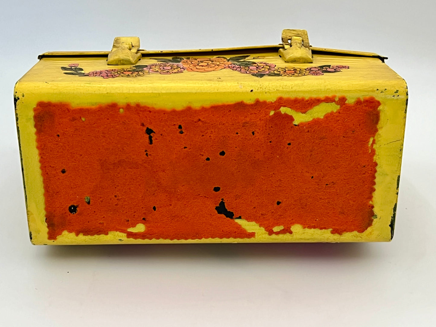 FOLK ART 1960s DECOUPAGE LUNCH BOX/PURSE