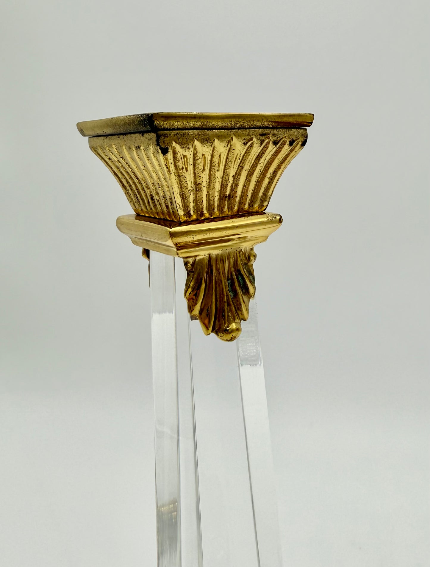PAIR OF VERY RARE VINTAGE ART DECO LUCITE CANDLESTICKS