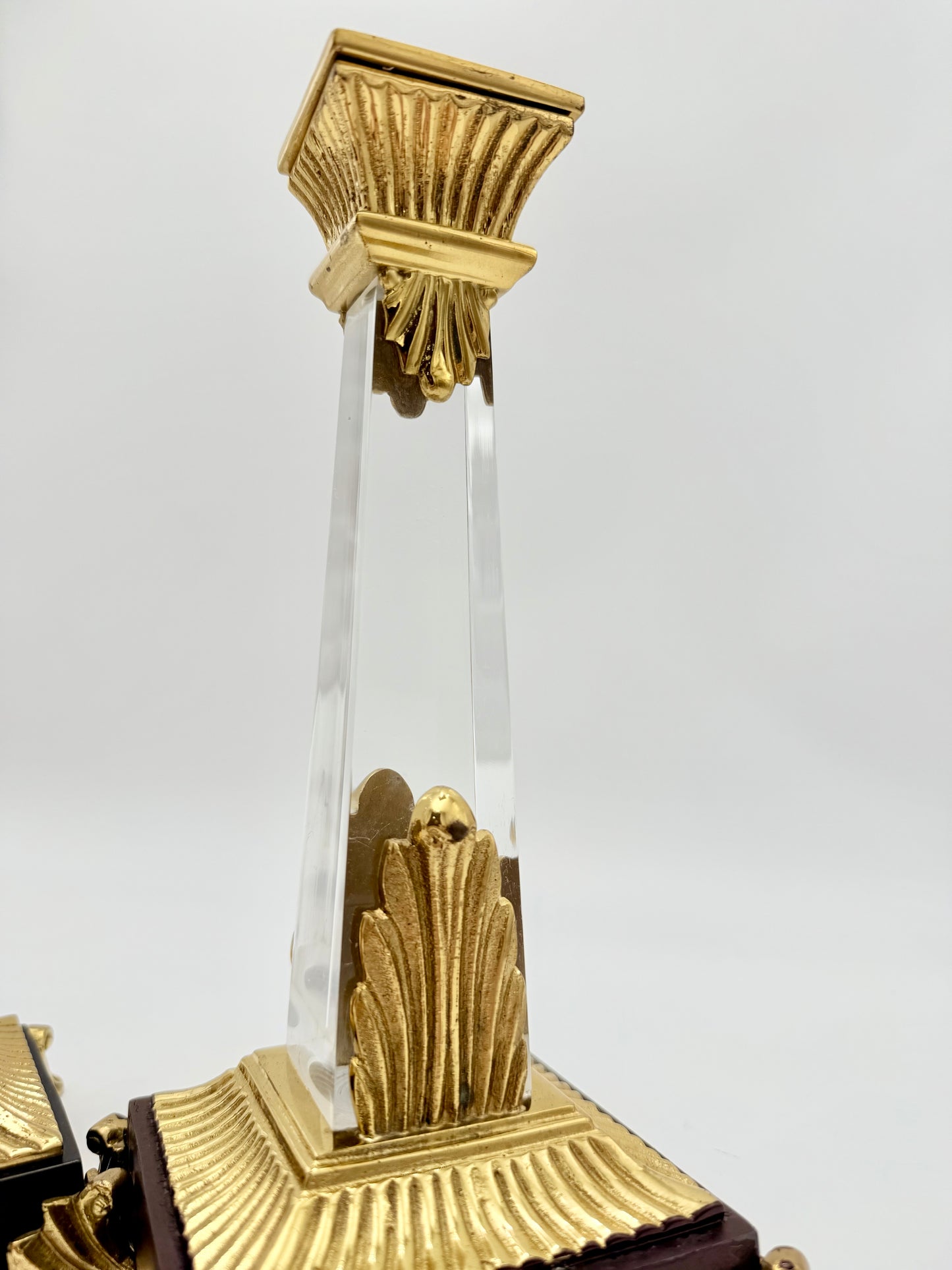PAIR OF VERY RARE VINTAGE ART DECO LUCITE CANDLESTICKS