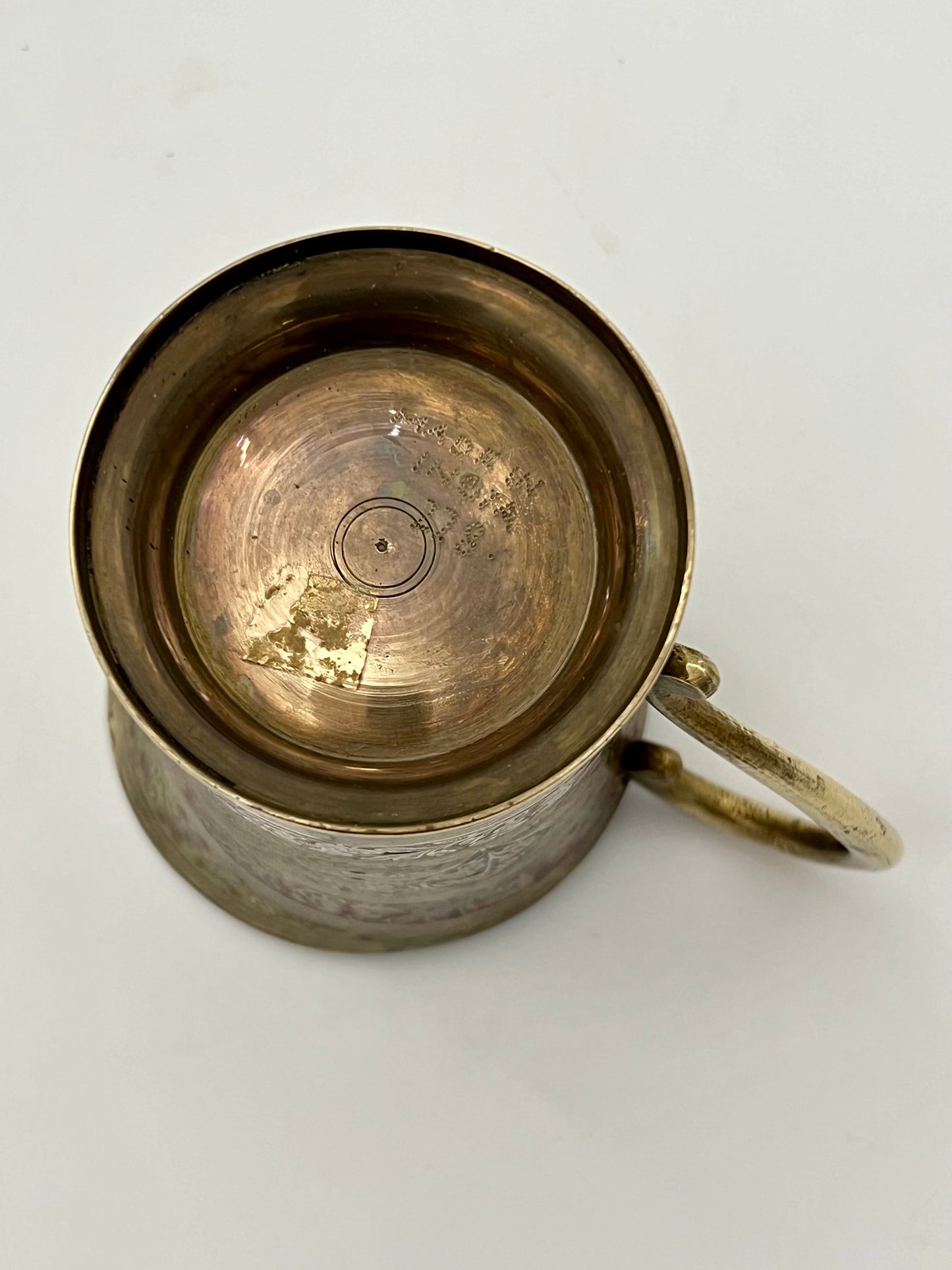 SMALL INDIAN BRASS ORNATE PITCHER, CIRCA 1970S