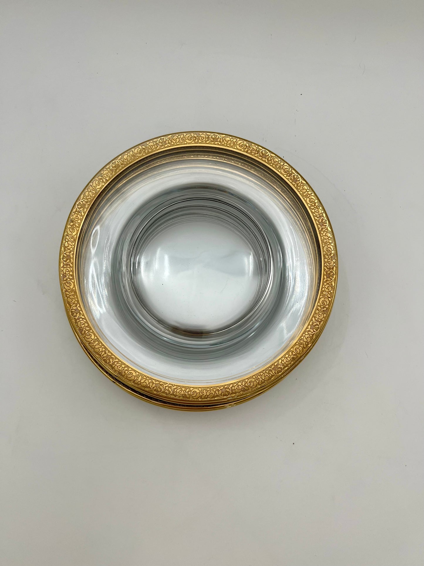 1950s TIFFIN MINTON GOLD ENCRUSTED SALAD PLATES - SET OF 8