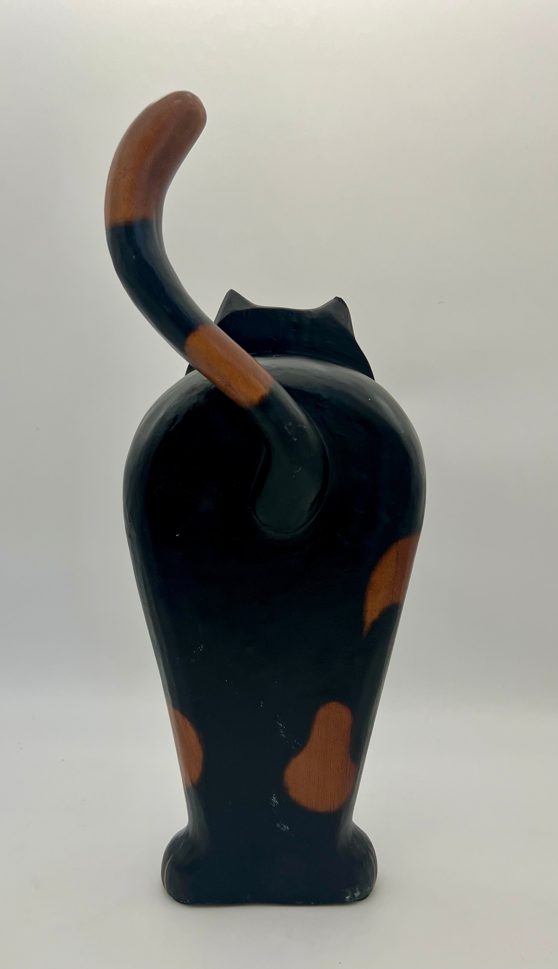 LARGE VINTAGE WOOD STANDING CAT
